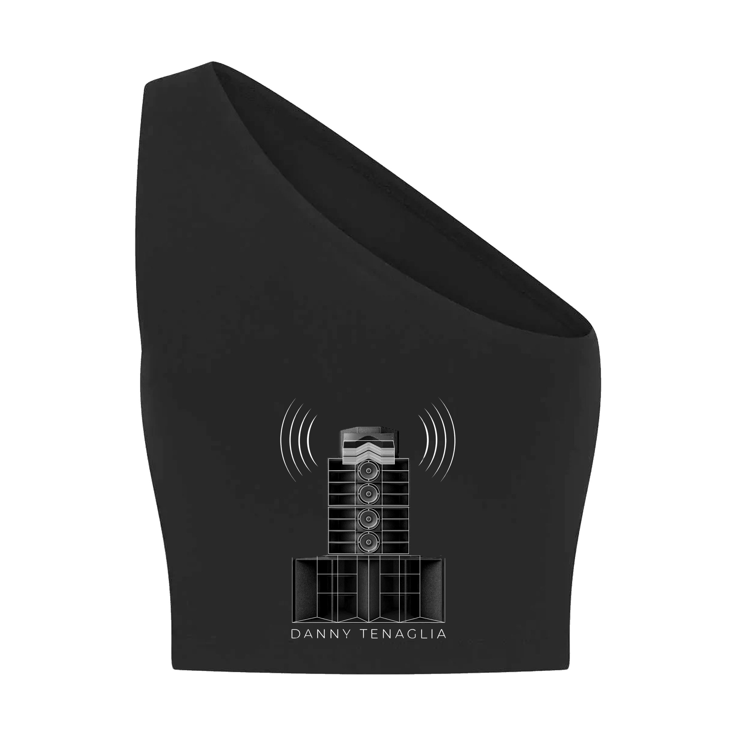 Danny Tenaglia STAX Speakers Print Women's Black One Shoulder Top-Essential Republik-Essential Republik