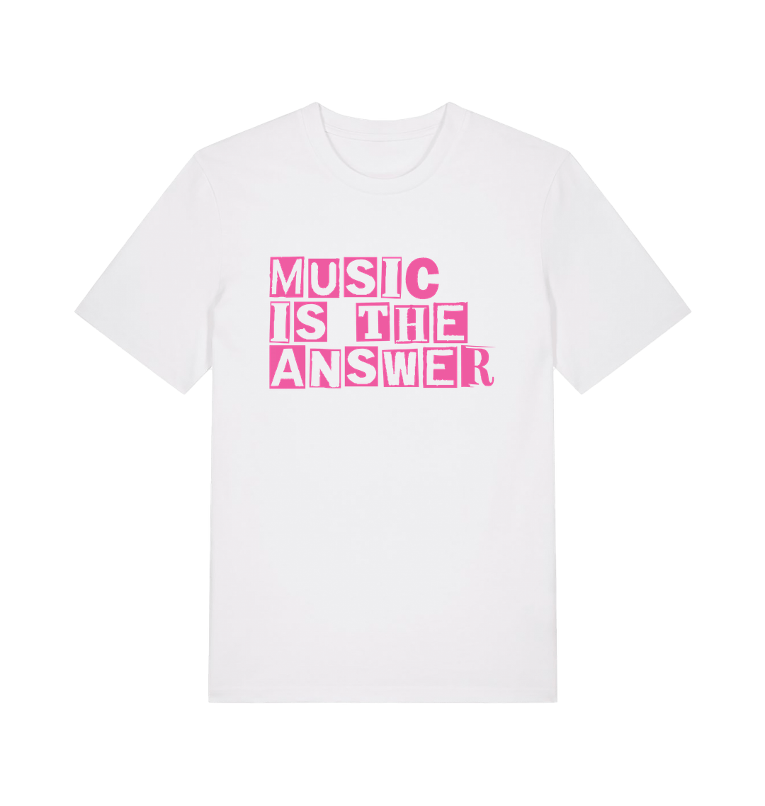 Danny Tenaglia Music Is The Answer Pink Cut Out Print Men's Organic T Shirt-Essential Republik-Essential Republik