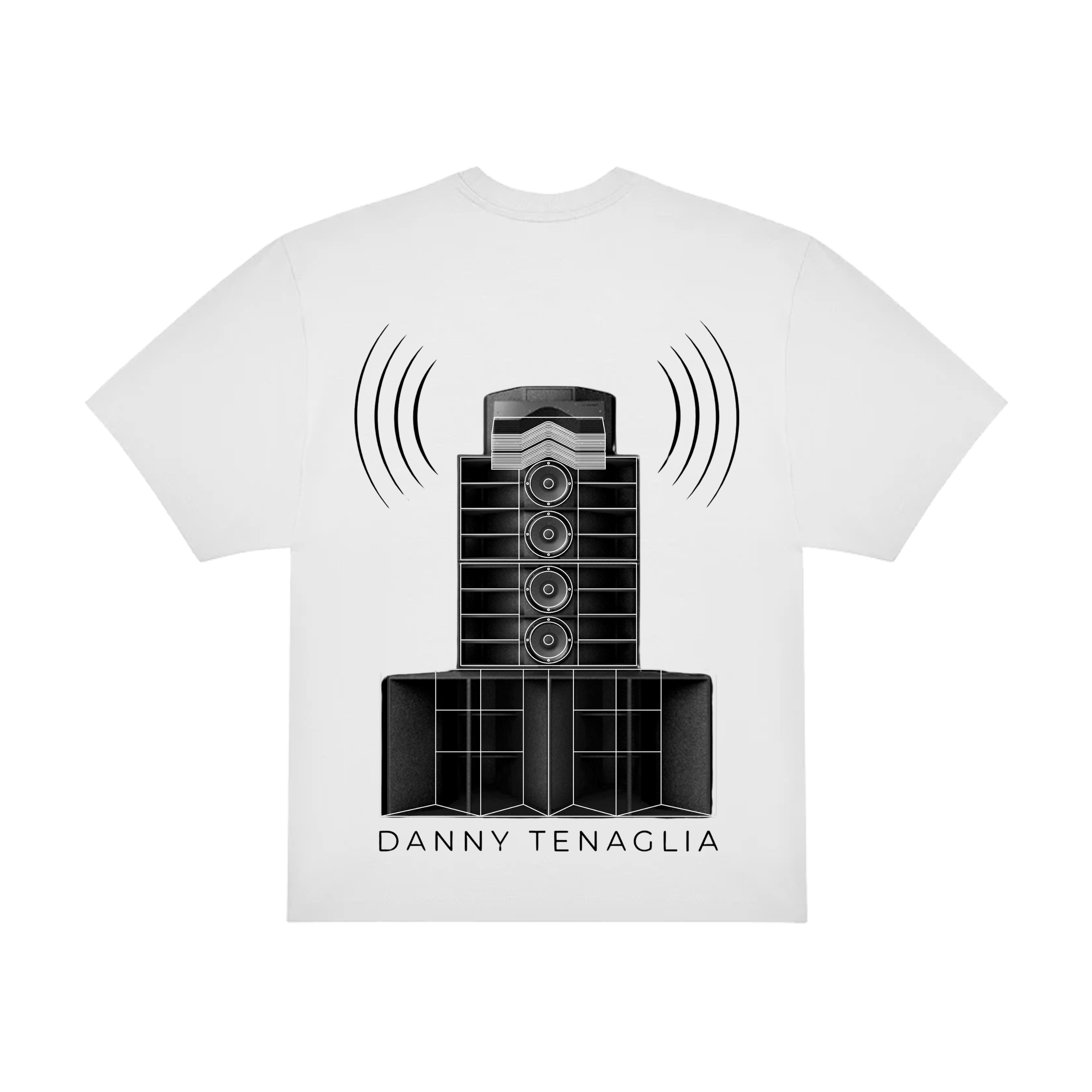 Danny Tenaglia STAX Speakers Print Oversized Unisex White T Shirt-Essential Republik-Essential Republik