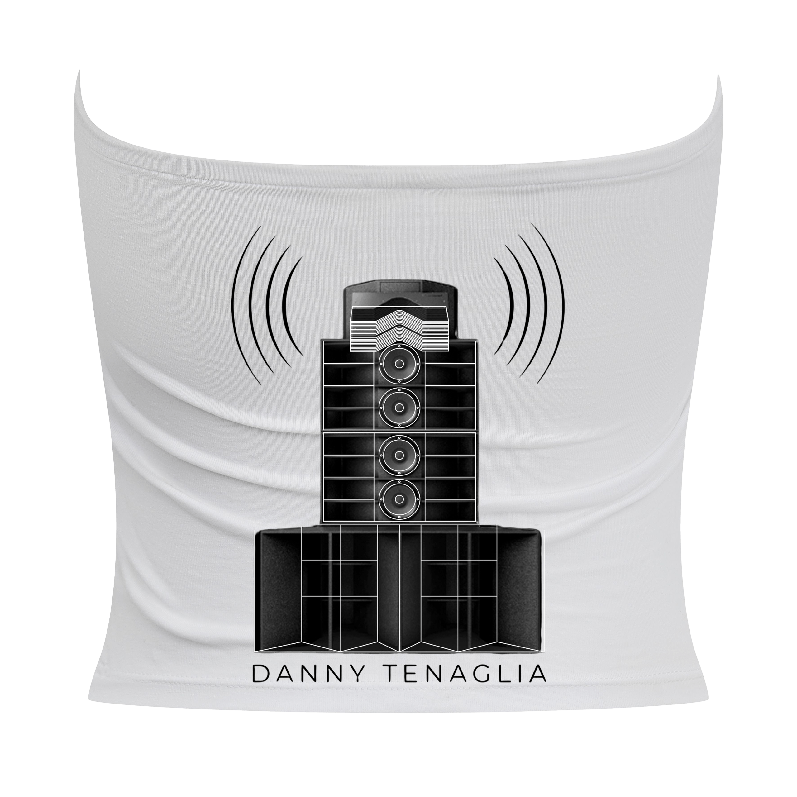 Danny Tenaglia STAX Speakers Print Women's White Bandeau Top-Essential Republik-Essential Republik