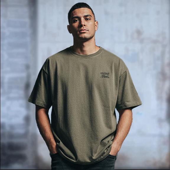 Drumcode camo print oversized unisex t shirt in olive-Drumcode-Essential Republik