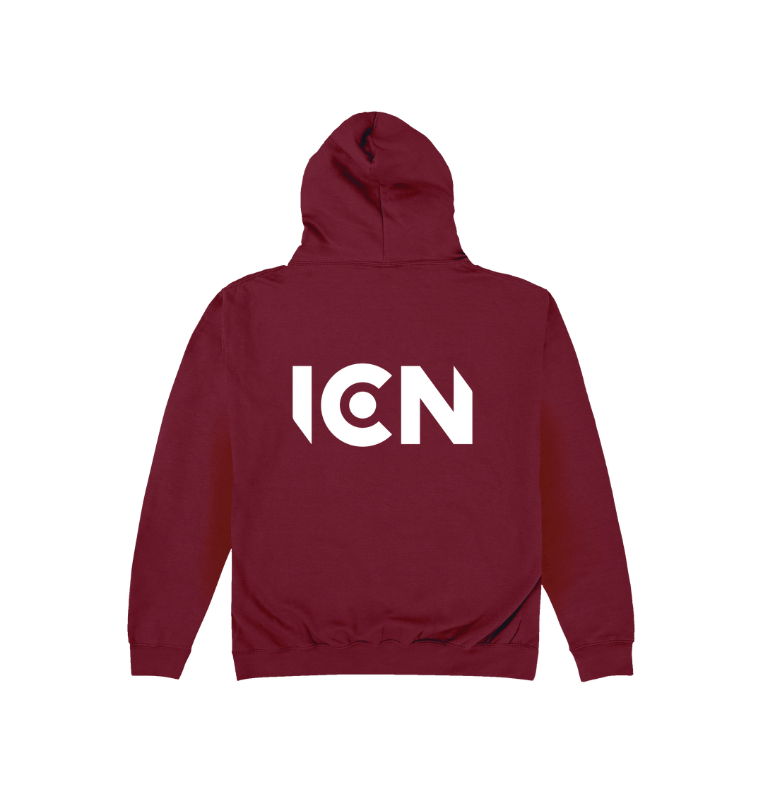 Burgundy Printed Hoody