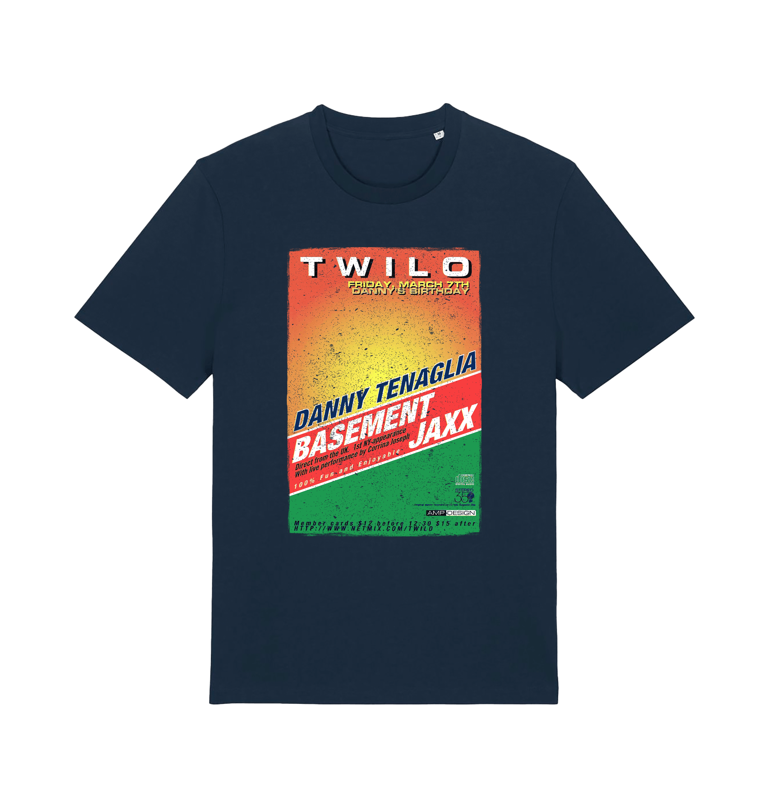 Danny Tenaglia At Twilo Distressed Print Men's Organic T Shirt-Essential Republik-Essential Republik