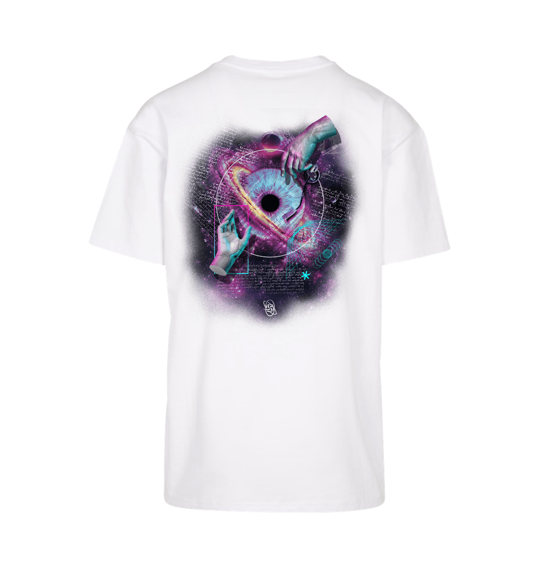 Renaissance hand and eye oversized t shirt in white-Essential Republik-Essential Republik