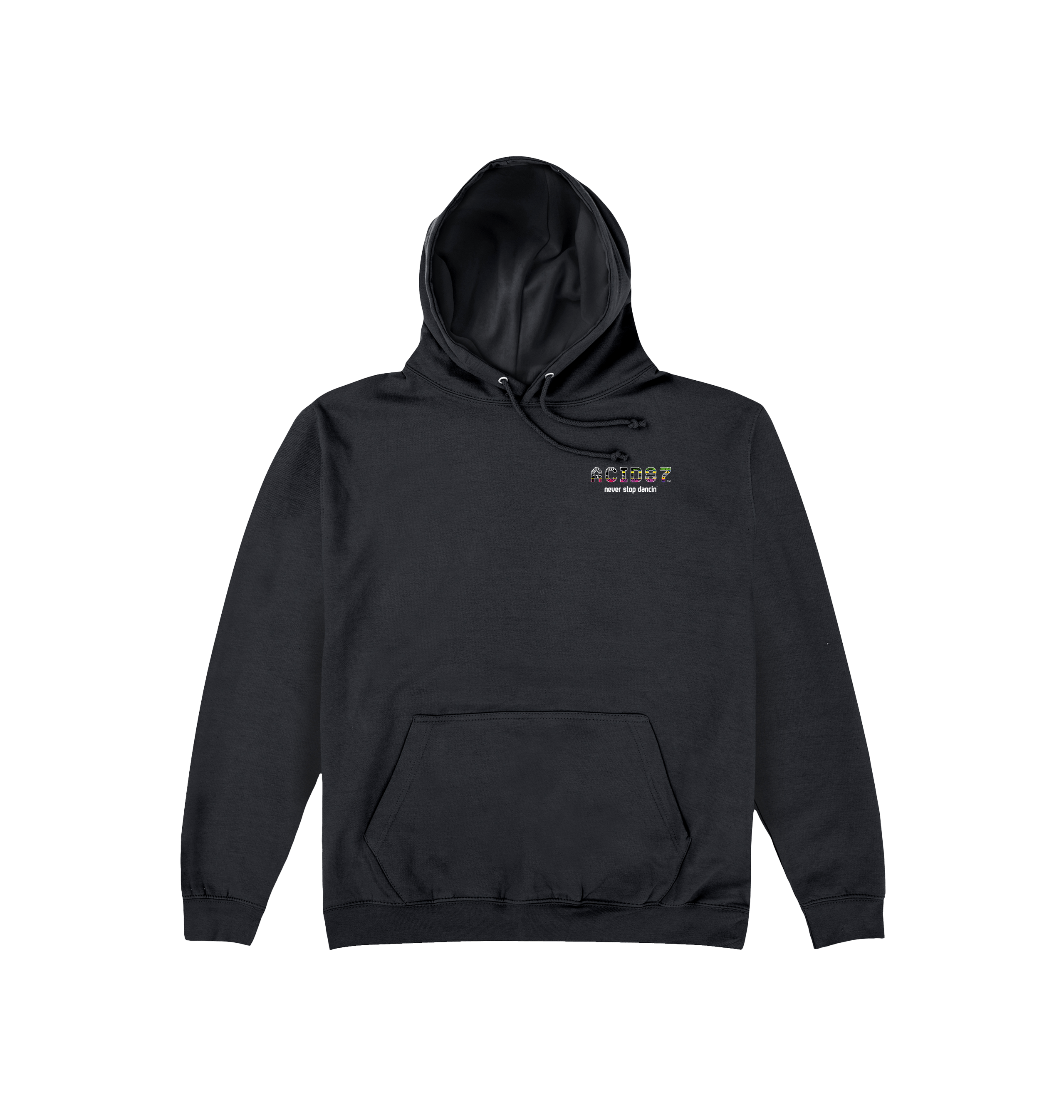 Acid87 Never Stop Dancin Glitch Logo Left chest Print Unisex Hoodie-Essential Republik-Essential Republik