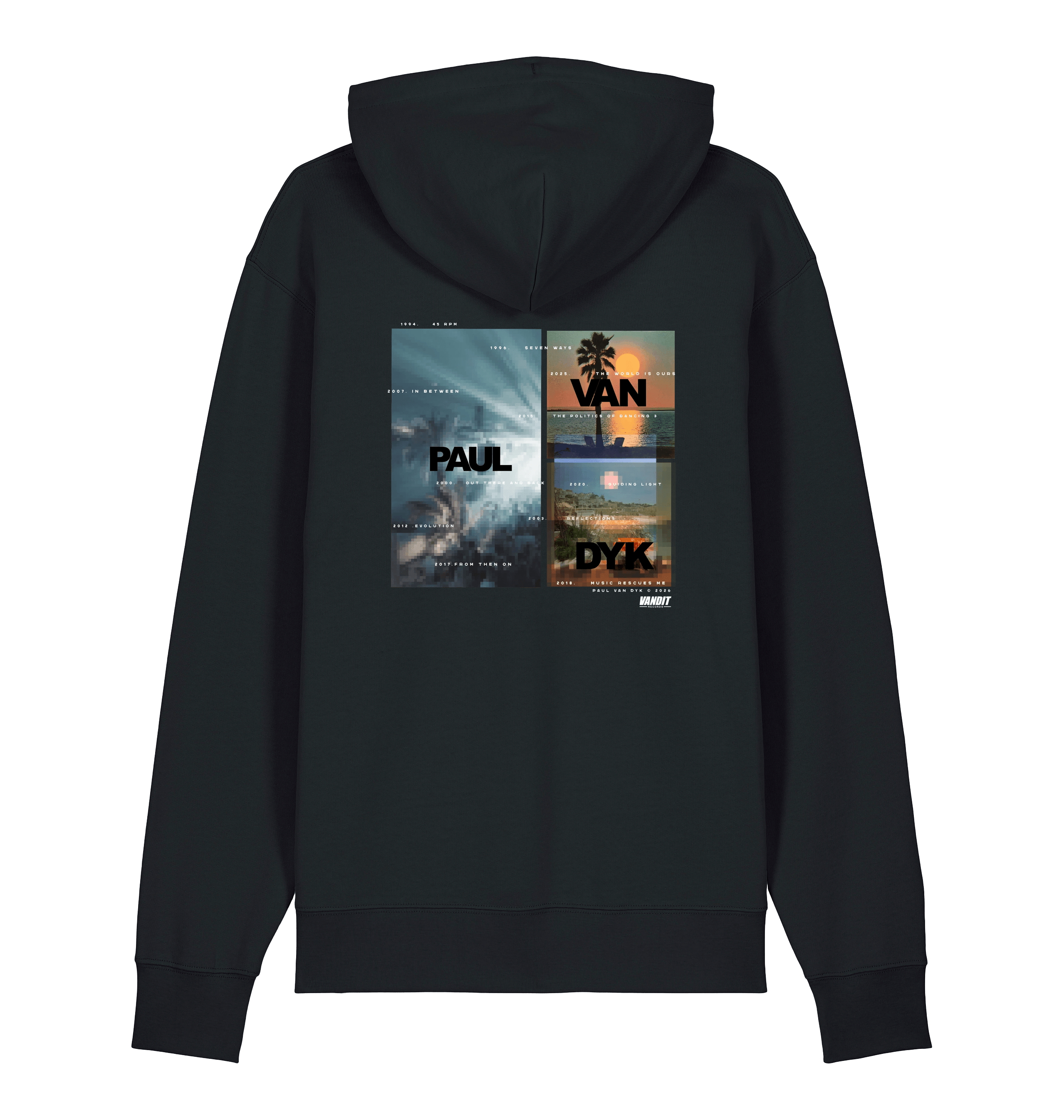 Paul Van Dyk Ibiza scenic unisex hoodie in black-Essential Republik-Essential Republik
