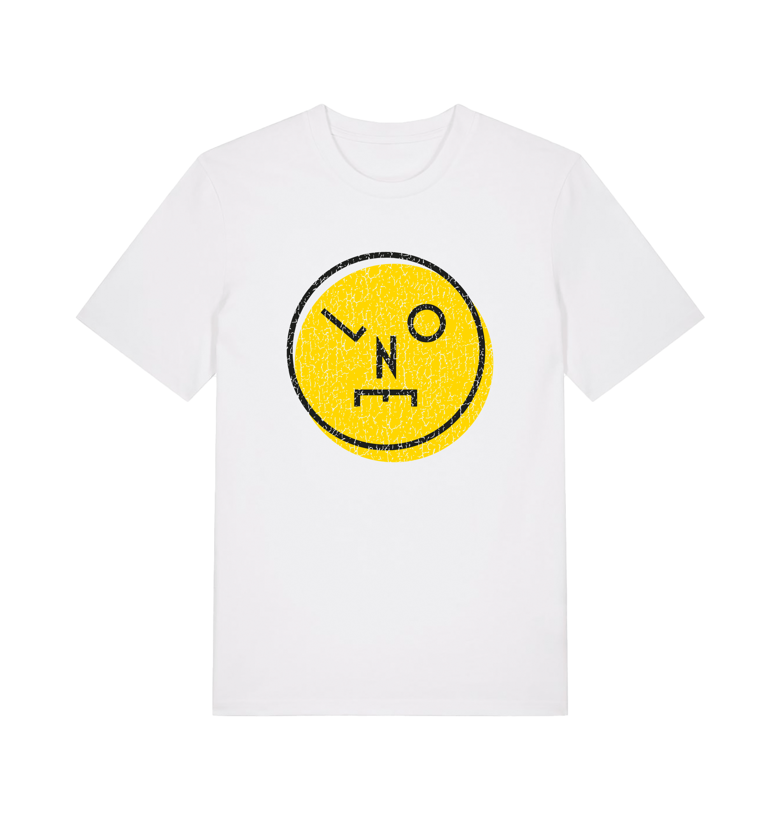 LNOE Logo Distressed Yellow Print Unisex Organic T Shirt-Essential Republik-Essential Republik