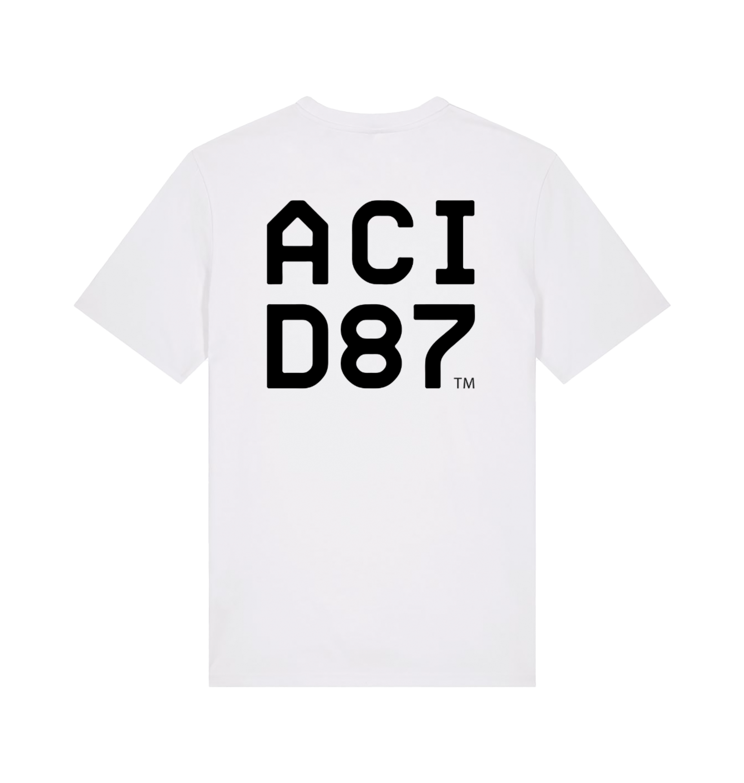 Acid87 Classic Logo Unisex Organic White T Shirt-Essential Republik-Essential Republik