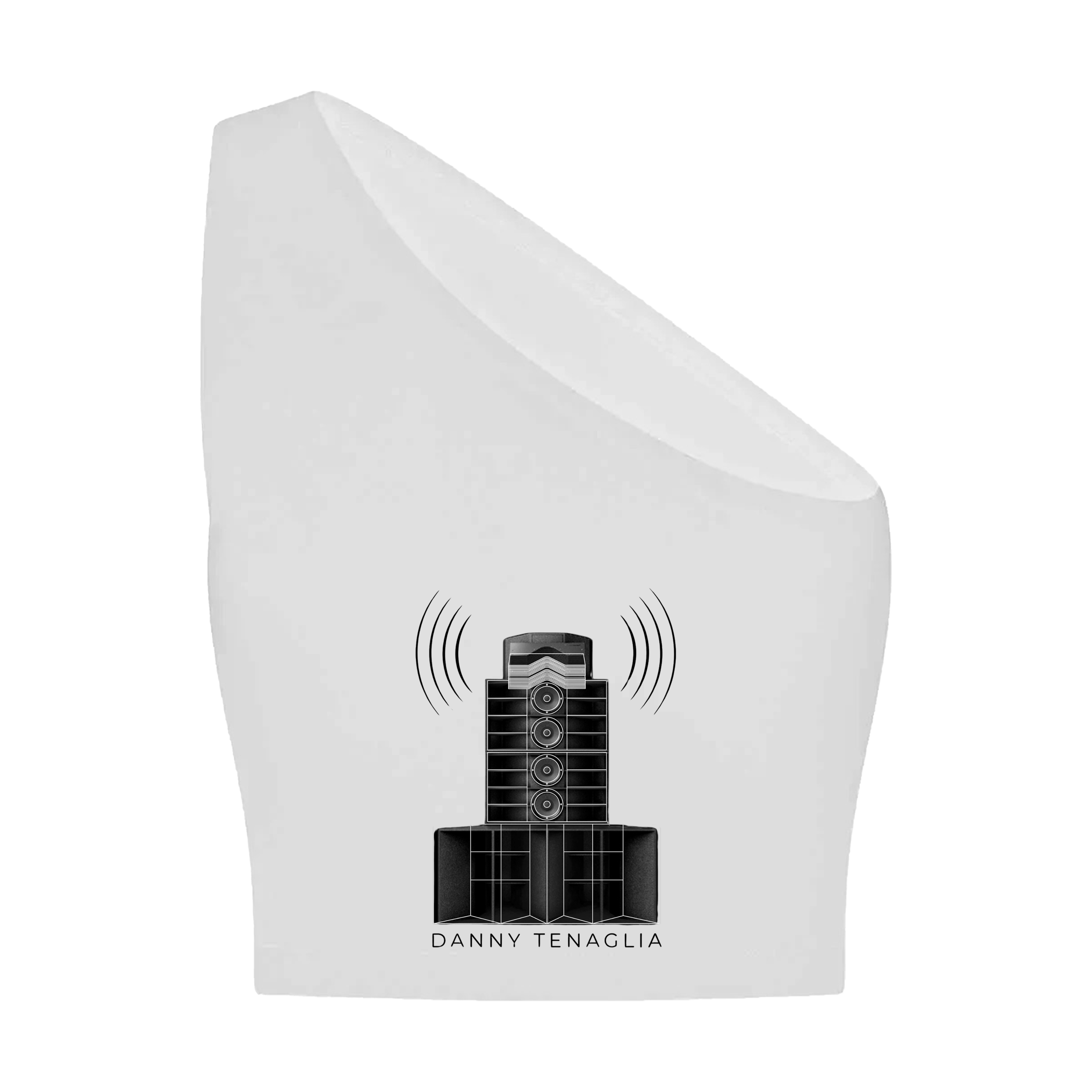 Danny Tenaglia STAX Speakers Print Women's White One Shoulder Top-Essential Republik-Essential Republik