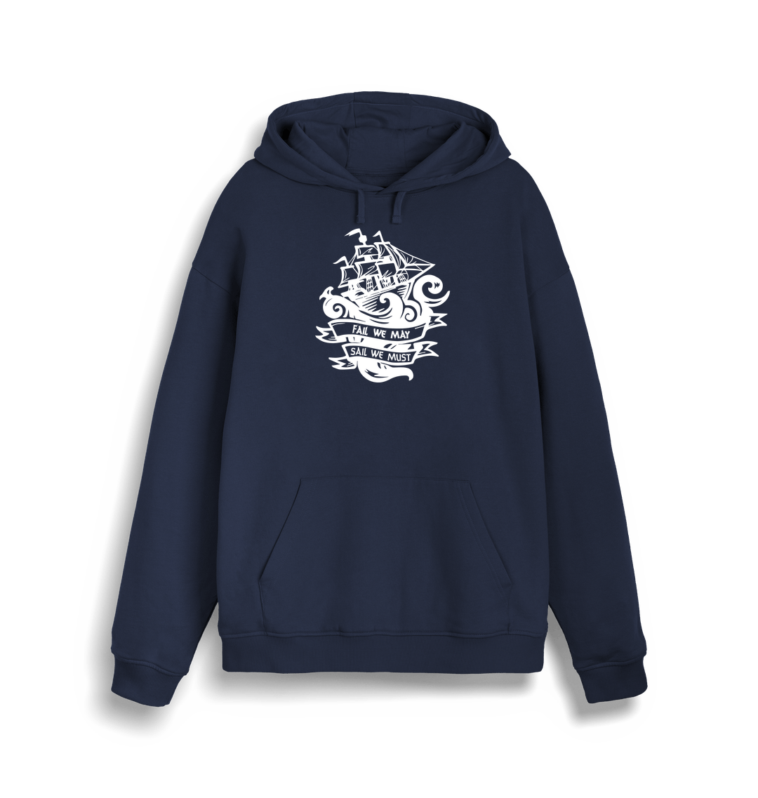 Blood & Sweat Chem Gen - Fail We May Sail We Must White Print Unisex Hoodie-Essential Republik-Essential Republik