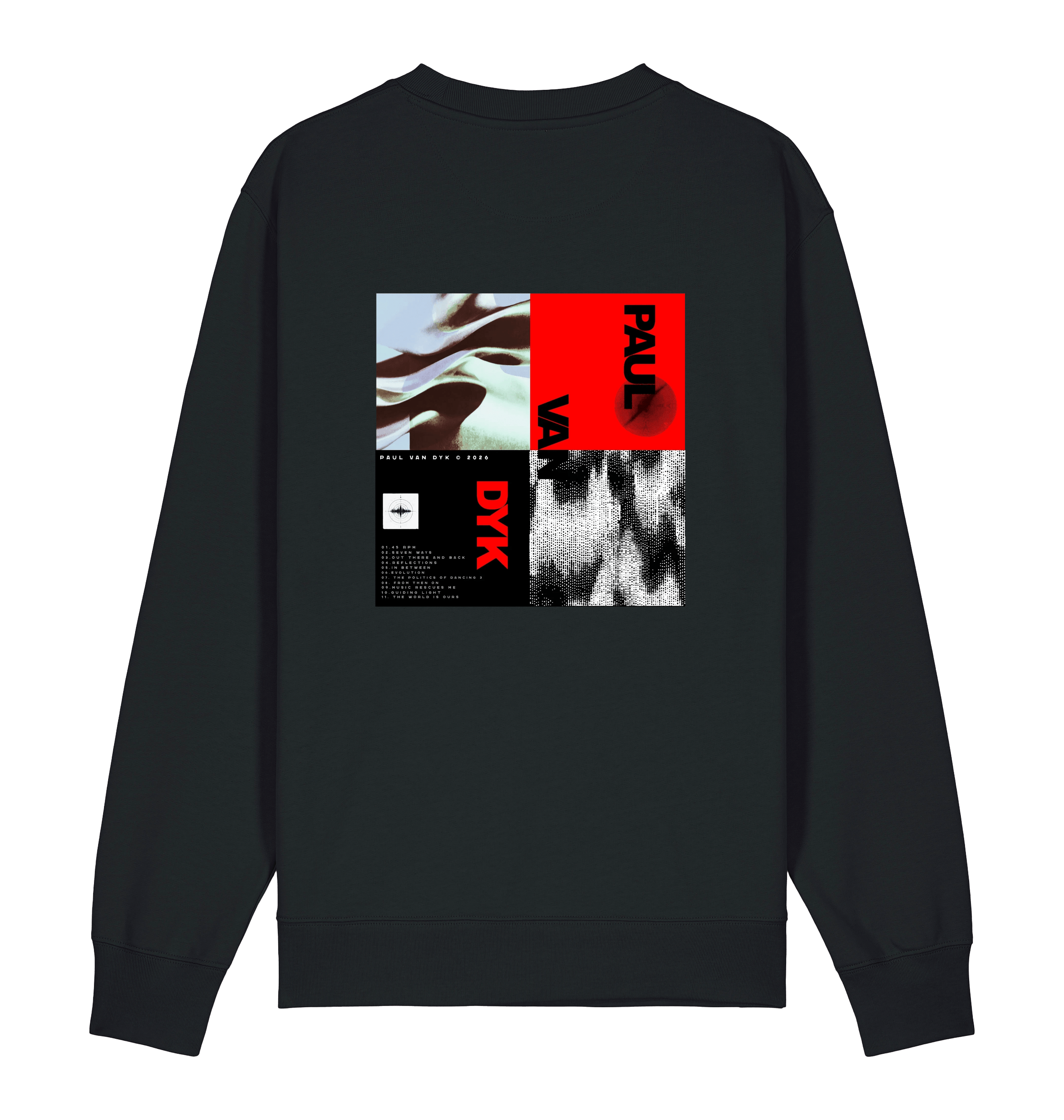 Paul Van Dyk photo red block unisex sweatshirt in black-Essential Republik-Essential Republik