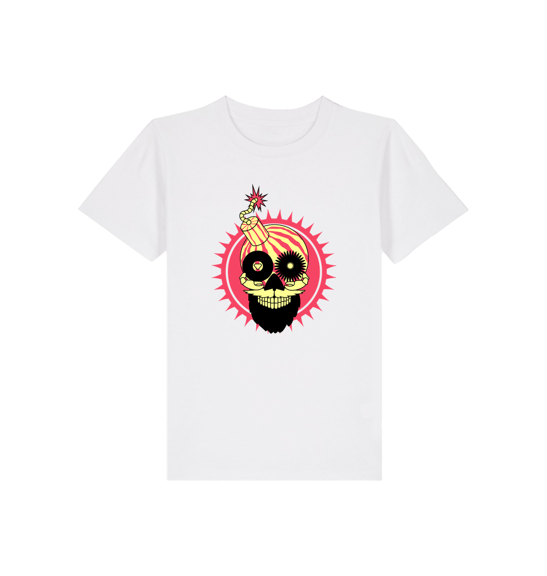 Melon Bomb Skull Logo Print Kid's Organic T Shirt-Essential Republik-Essential Republik