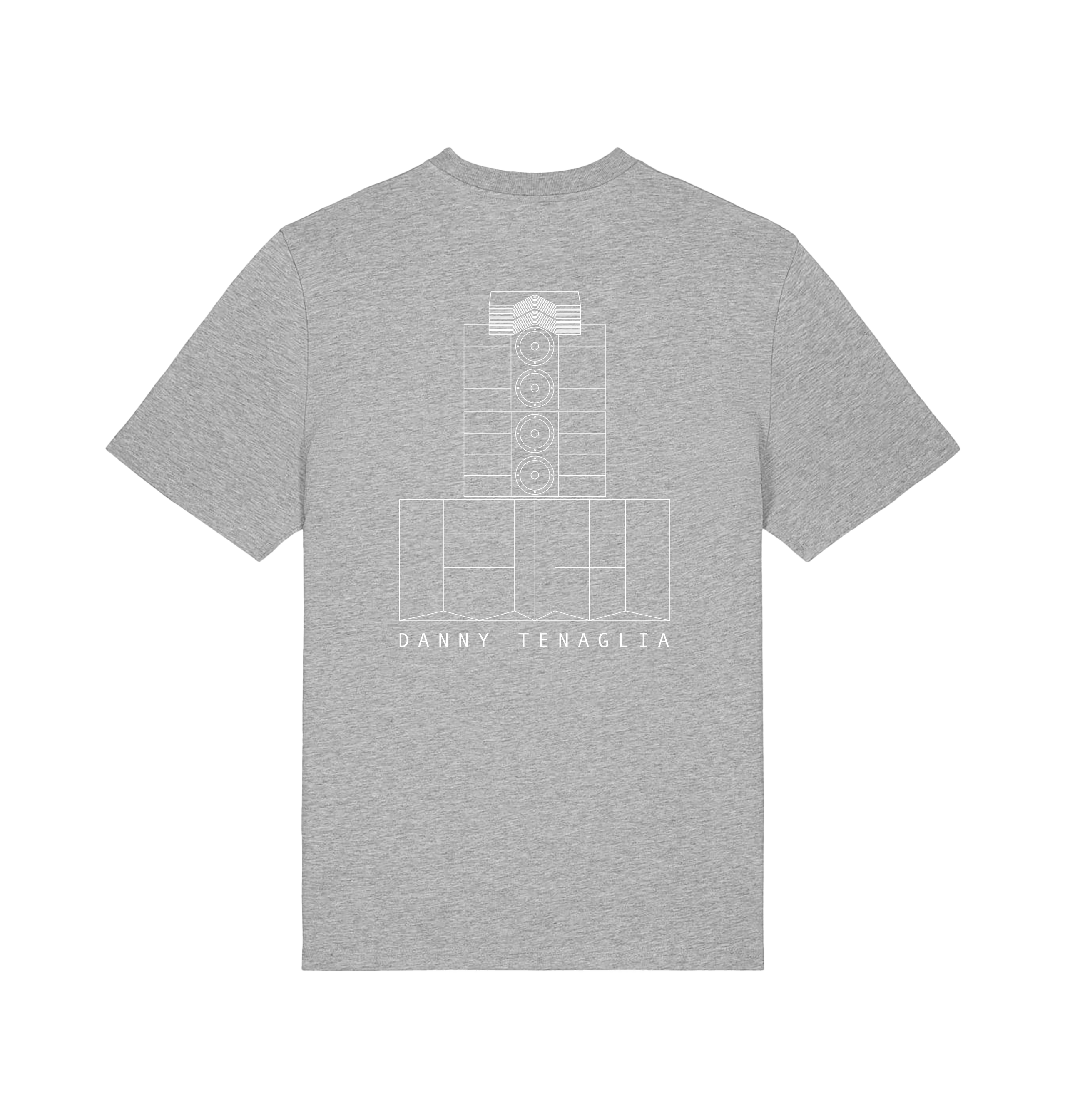 Danny Tenaglia Pyramid Speakers Logo Front And Back Print Men's Organic T Shirt-Essential Republik-Essential Republik