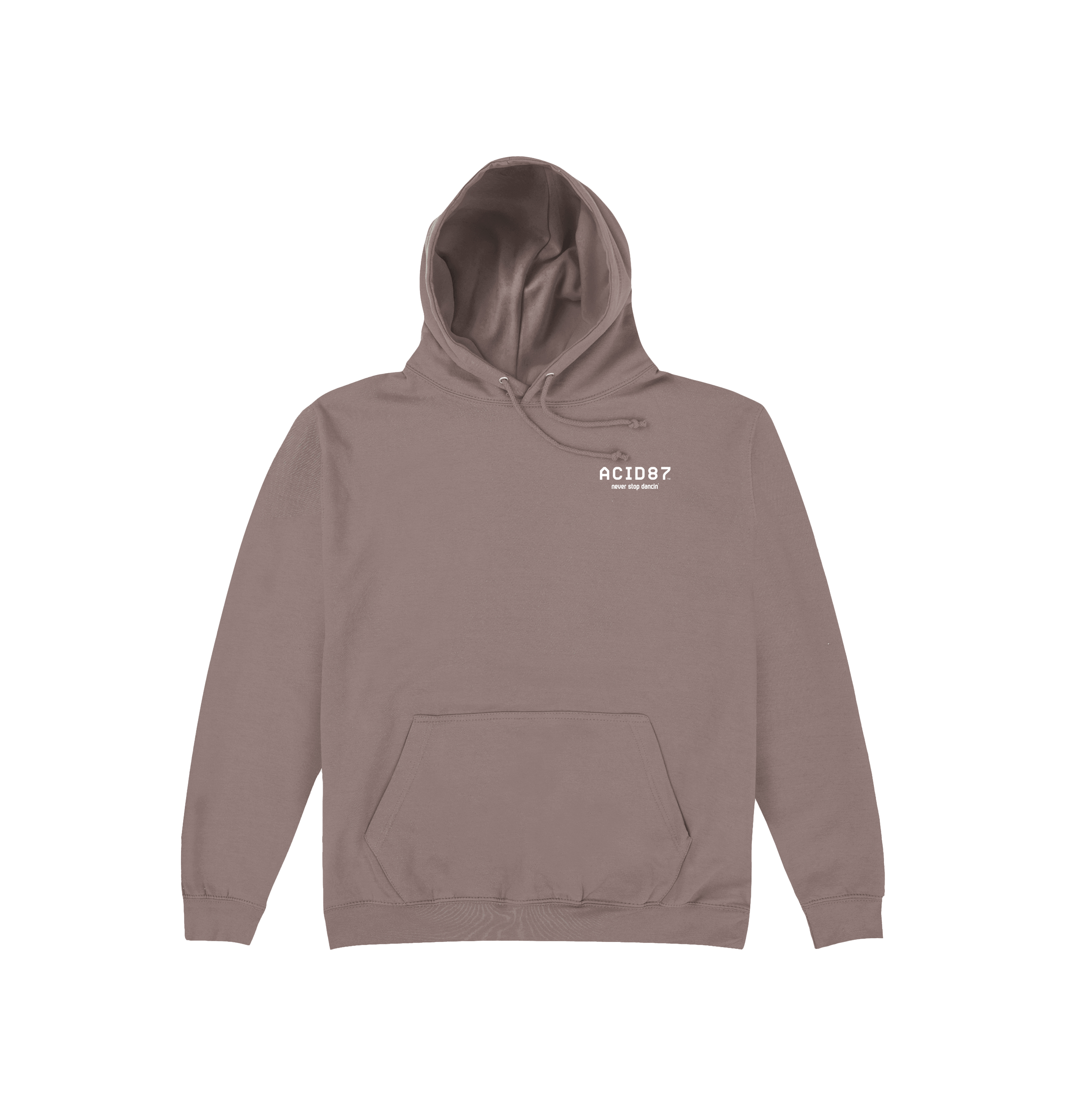 Acid87 Never Stop Dancin Logo Left Chest Print Unisex Hoodie-Essential Republik-Essential Republik