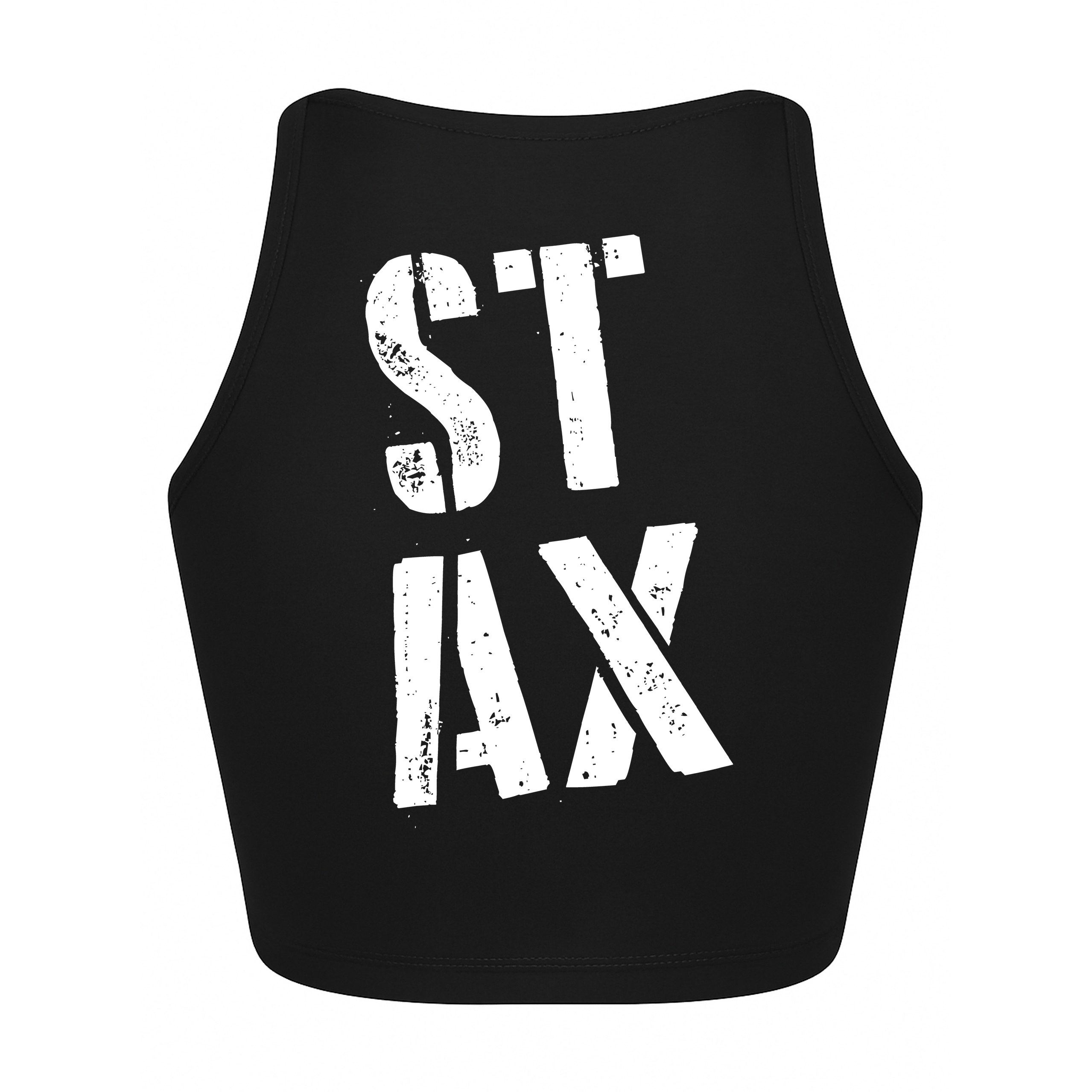 Danny Tenaglia STAX Logo Print Women's Black Cropped Top-Essential Republik-Essential Republik