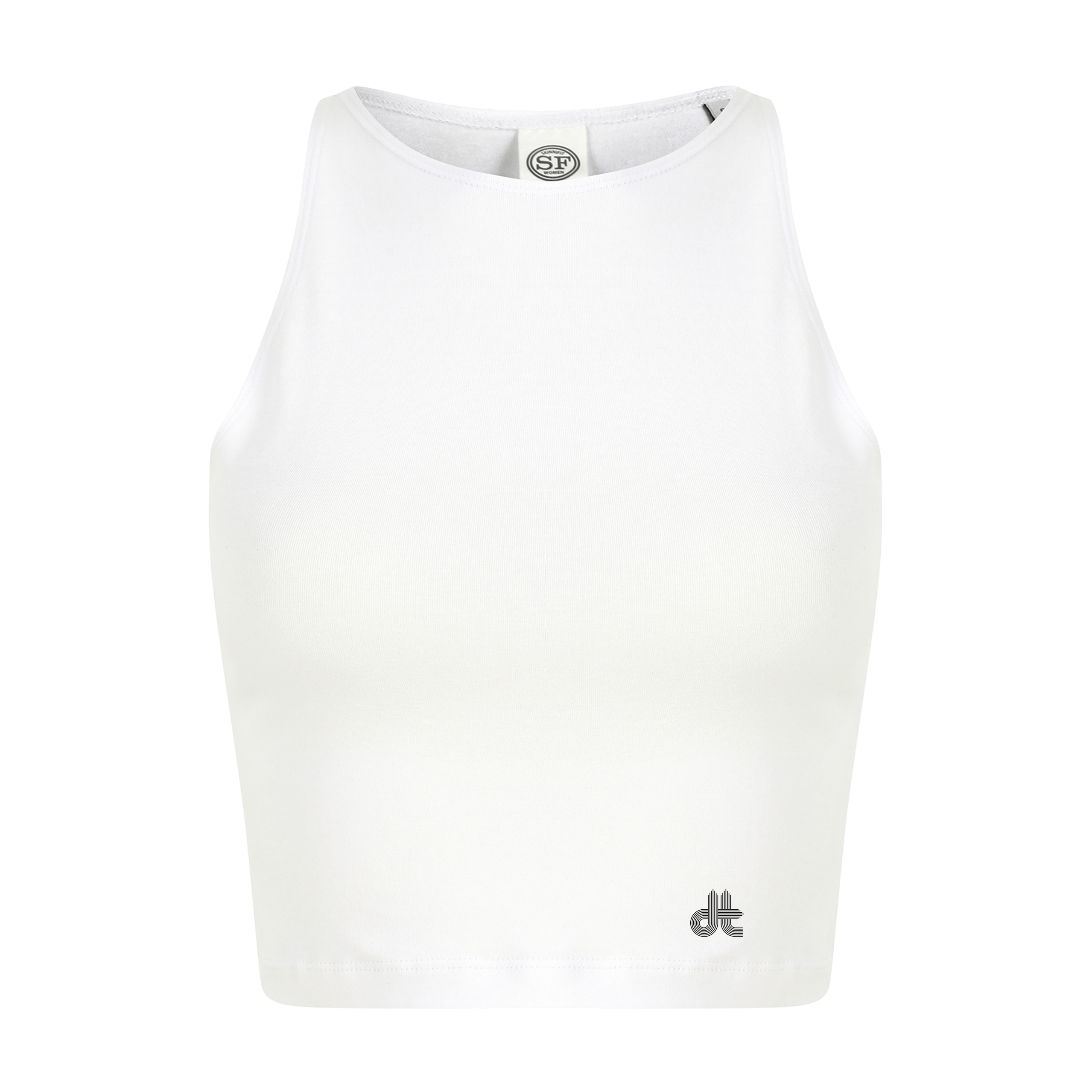 Danny Tenaglia Be Yourself Logo Print Women's White Cropped Top-Essential Republik-Essential Republik