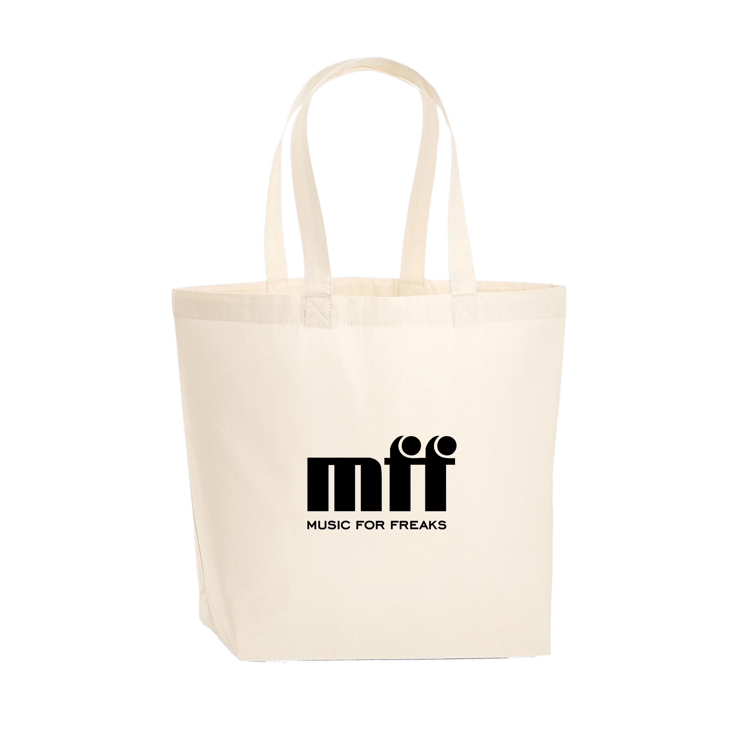 Music For Freaks Logo Print Natural Shopping Bag-Essential Republik-Essential Republik