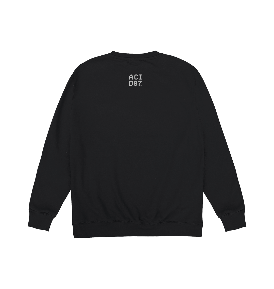 Deep Black Printed Sweater