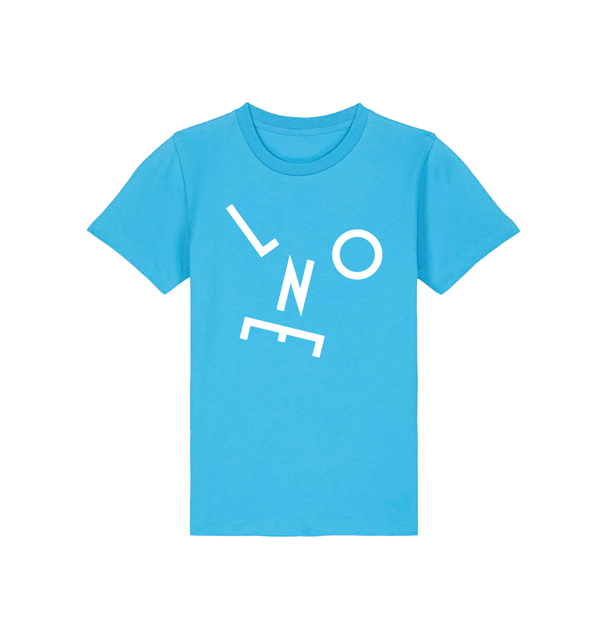 LNOE Letters Print Kid's Organic Blue T Shirt-Essential Republik-Essential Republik