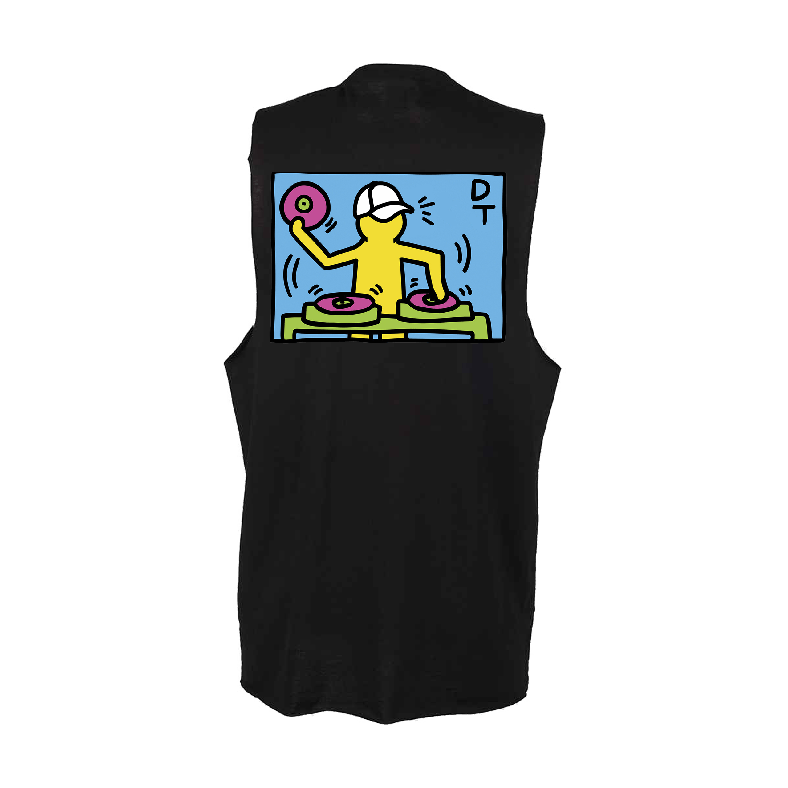 Danny Tenaglia Haring High Neck Slash Armhole Black Vest-Essential Republik-Essential Republik