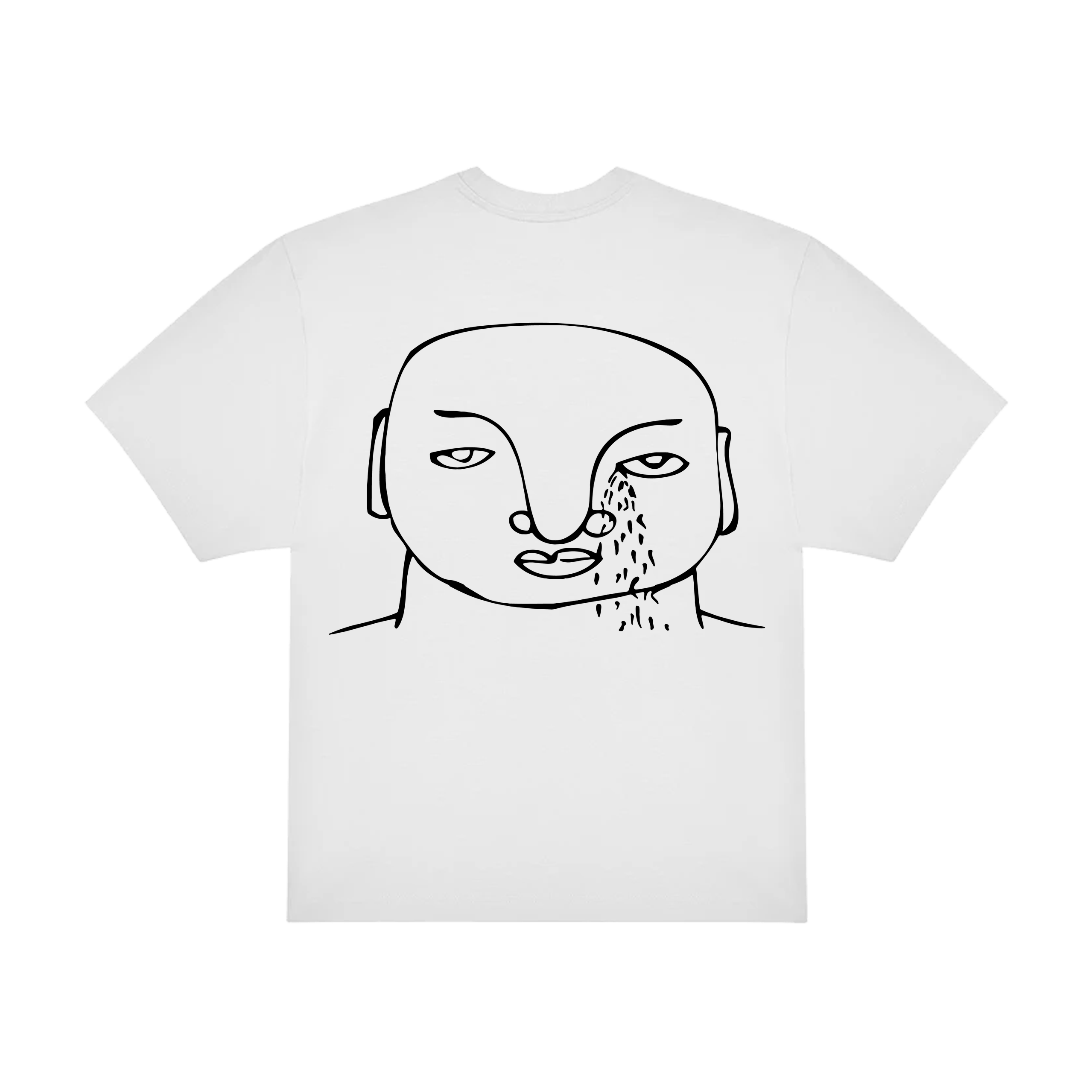 Danny Tenaglia Face Print Oversized Unisex White T Shirt-Essential Republik-Essential Republik