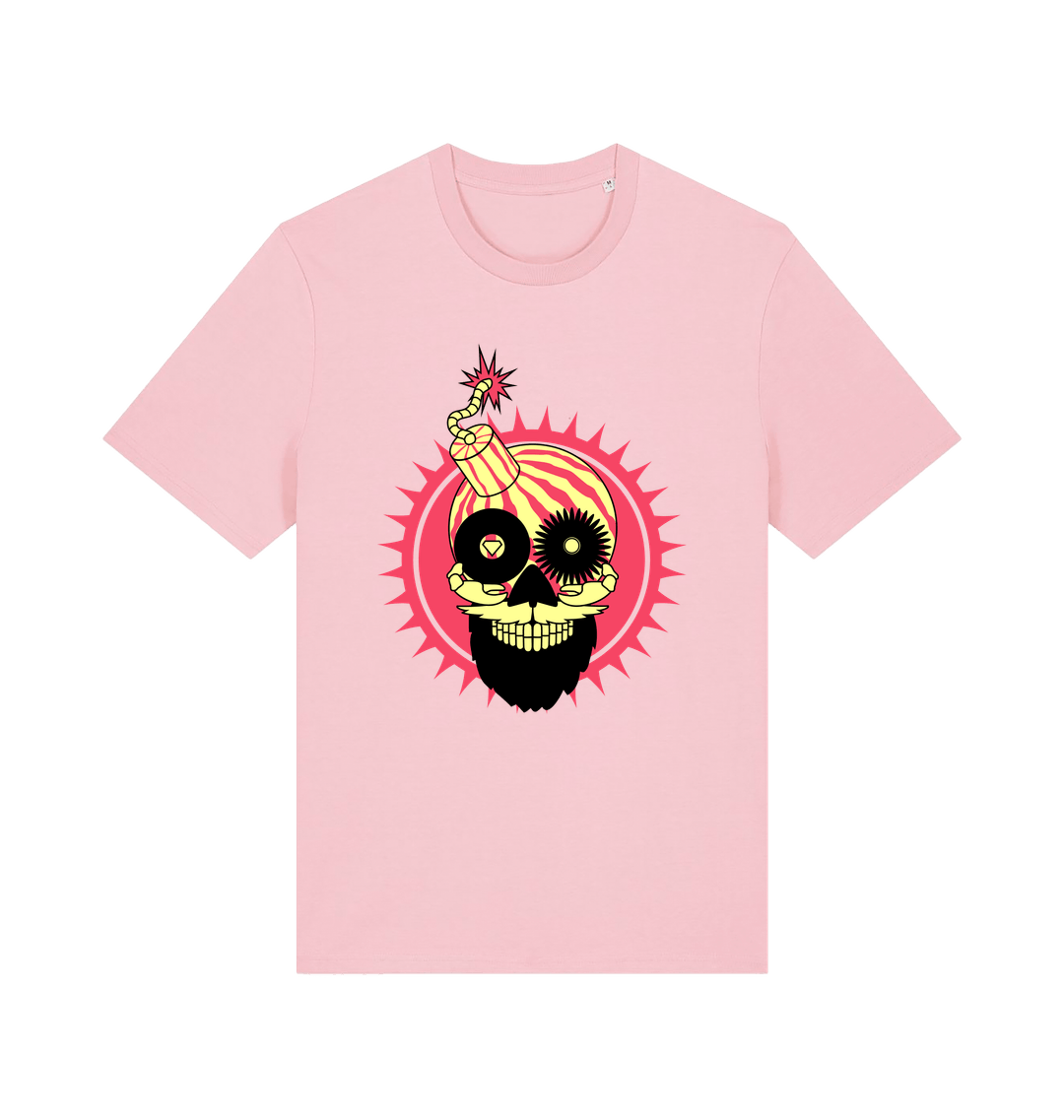 Melon Bomb Skull Logo Print Unisex Organic T Shirt-Essential Republik-Essential Republik