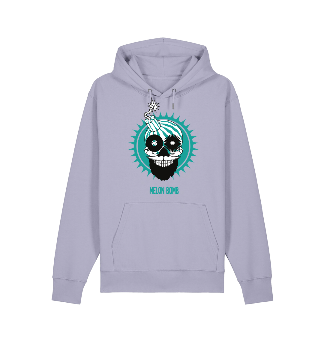 Melon Bomb Blue Skull Logo Print Unisex Hoodie-Essential Republik-Essential Republik