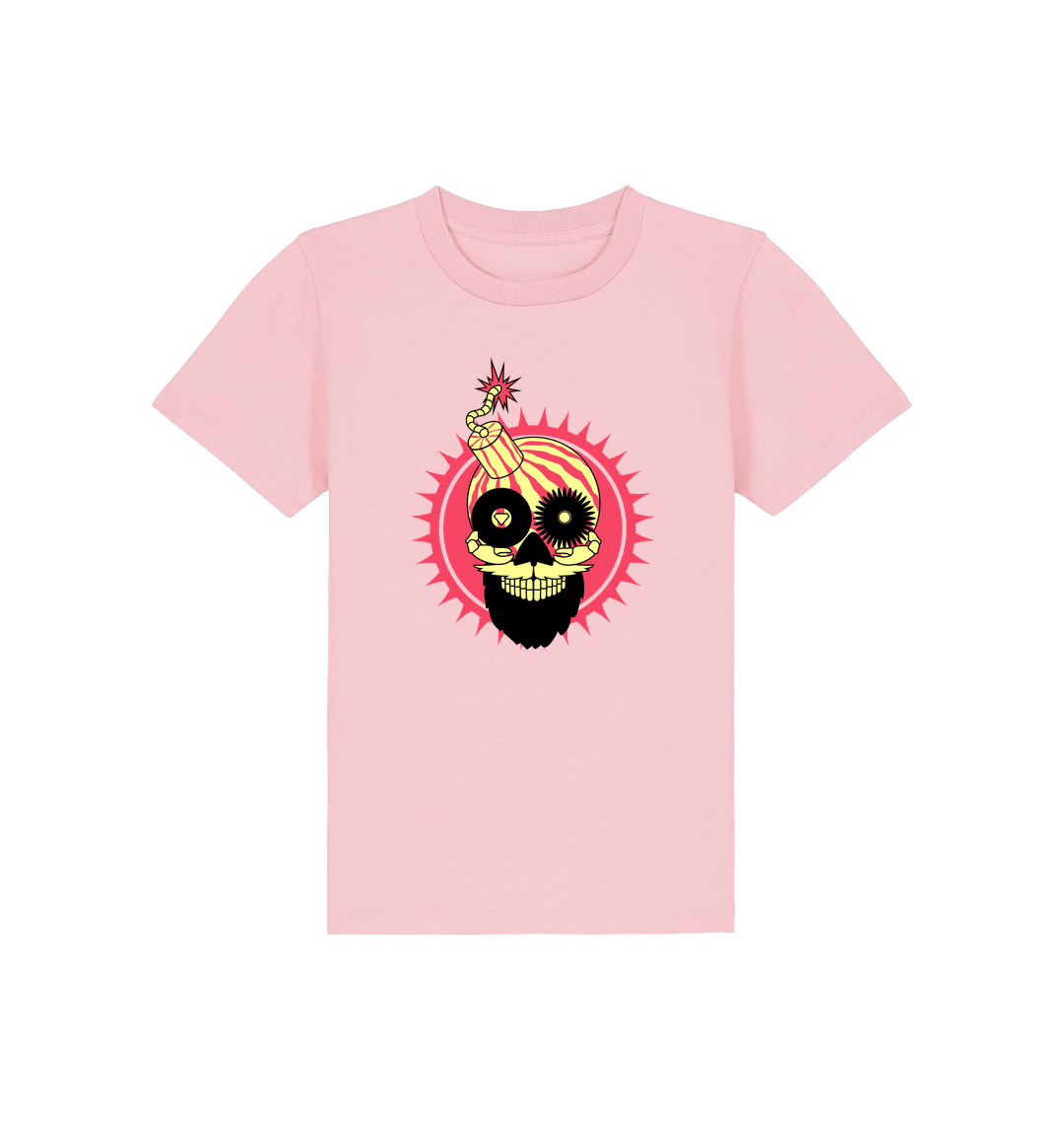 Melon Bomb Skull Logo Print Kid's Organic T Shirt-Essential Republik-Essential Republik