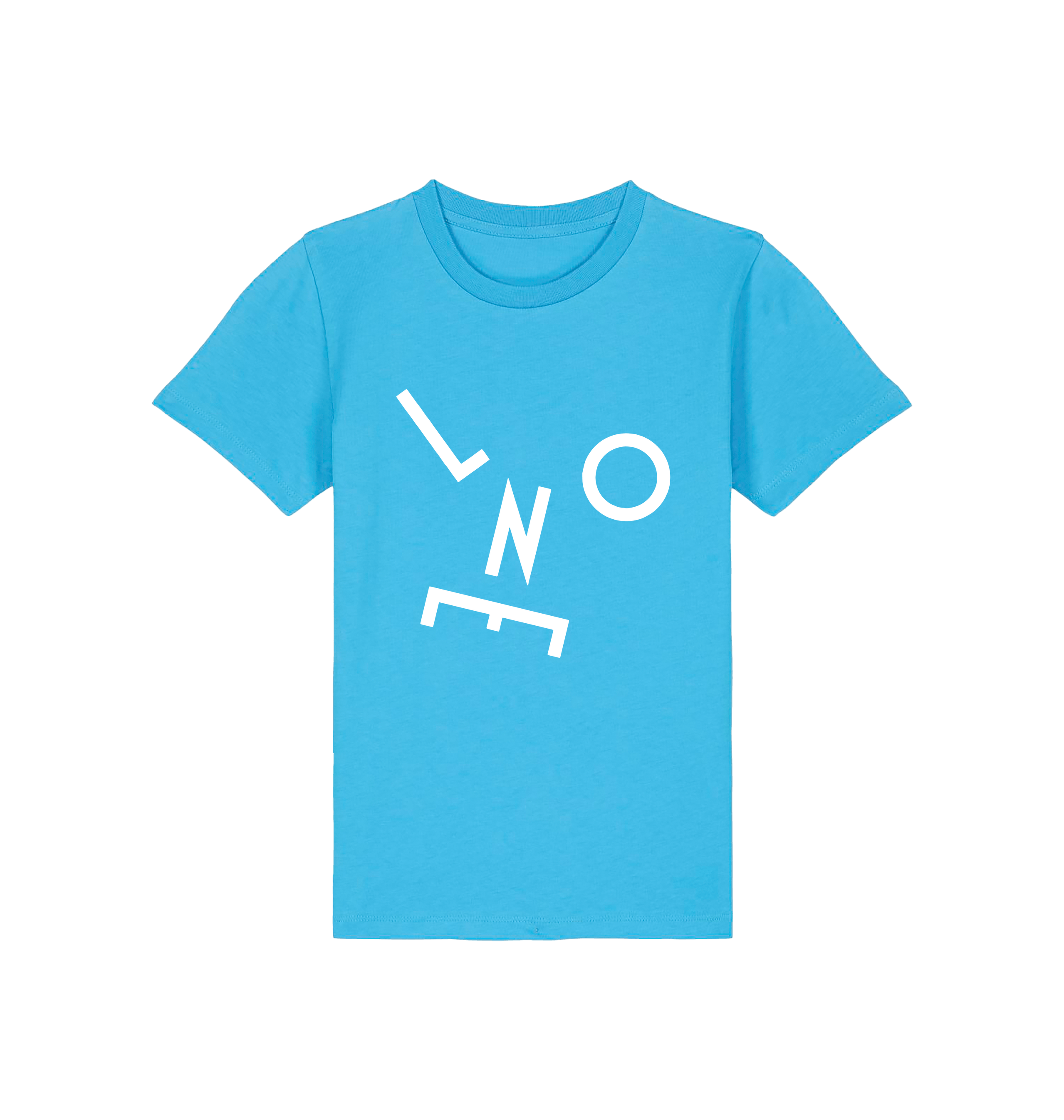 LNOE Letters Print Kid's Organic Blue T Shirt-Essential Republik-Essential Republik