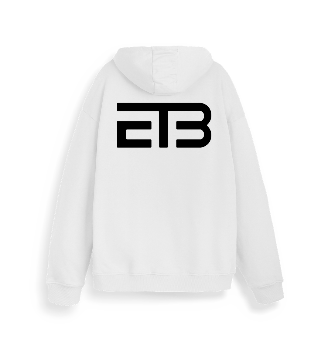 Eat The Beat Single Line Black Logo Front And Back Print Unisex Cruiser Iconic Hoodie-Essential Republik-Essential Republik