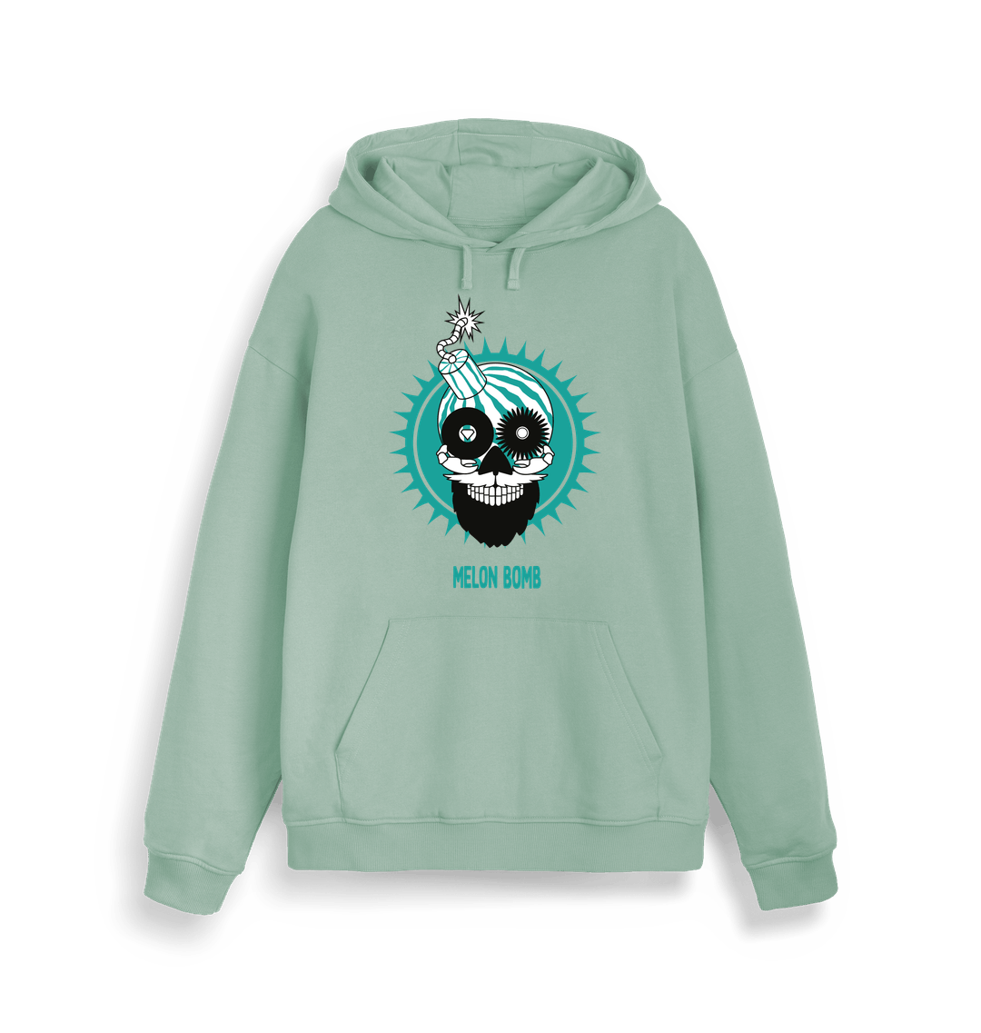 Melon Bomb Blue Skull Logo Print Unisex Hoodie-Essential Republik-Essential Republik