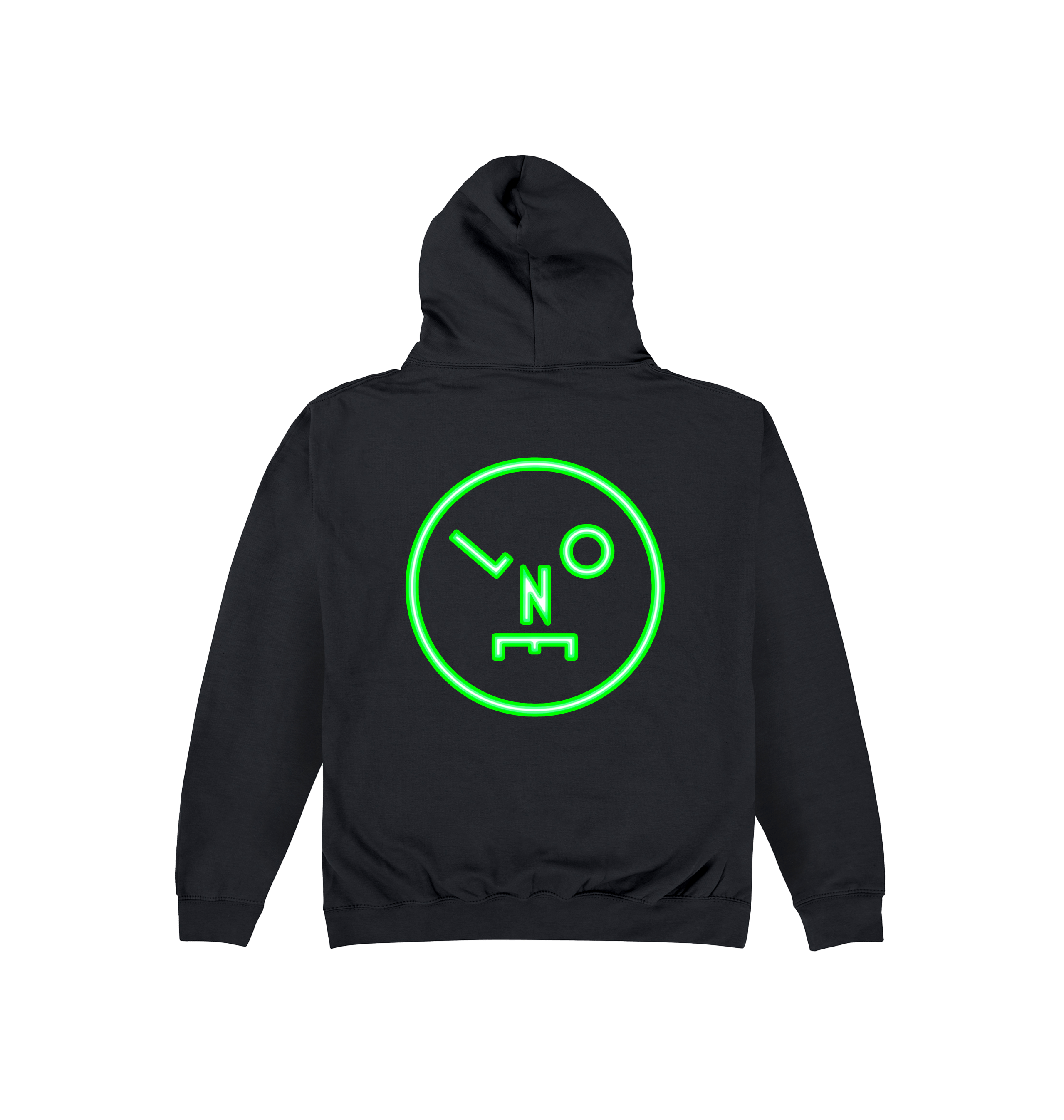 LNOE Green Logo Back Print Unisex Hoodie-Essential Republik-Essential Republik