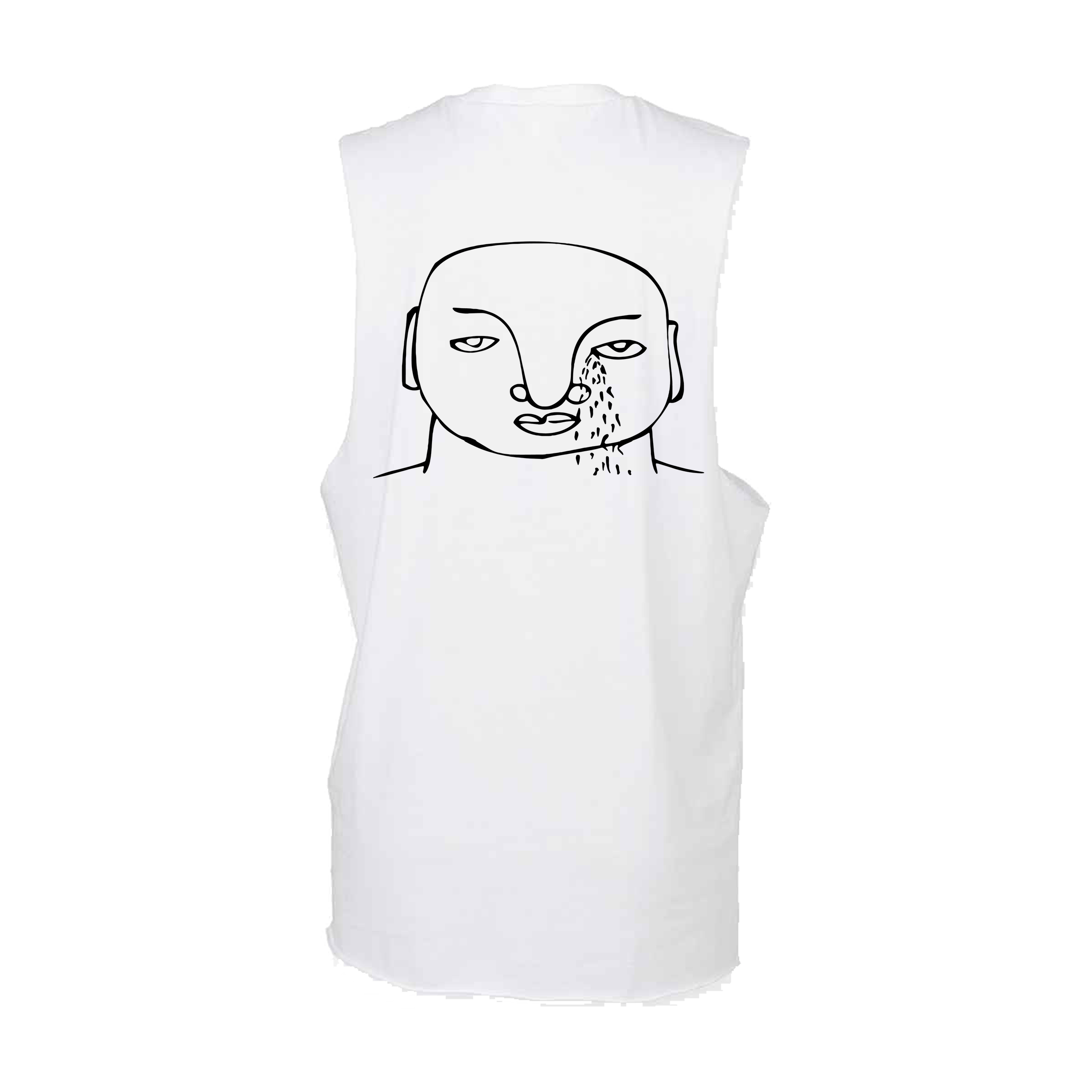 Danny Tenaglia Face Print High Neck Slash Armhole Vest-Essential Republik-Essential Republik