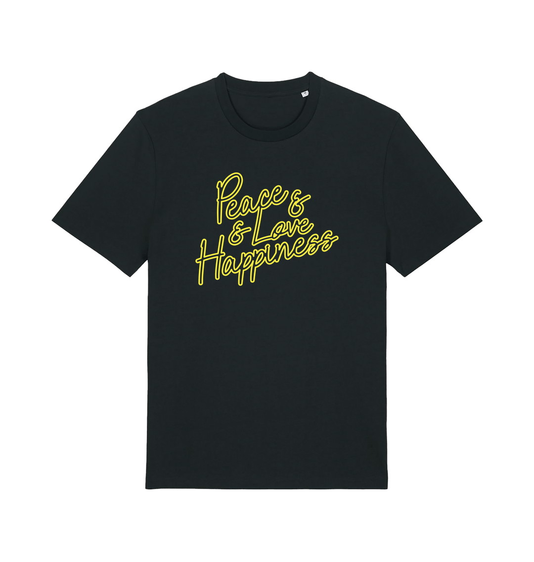 Hedkandi Peace And Love And Happiness Unisex Organic T Shirt-Essential Republik-Essential Republik