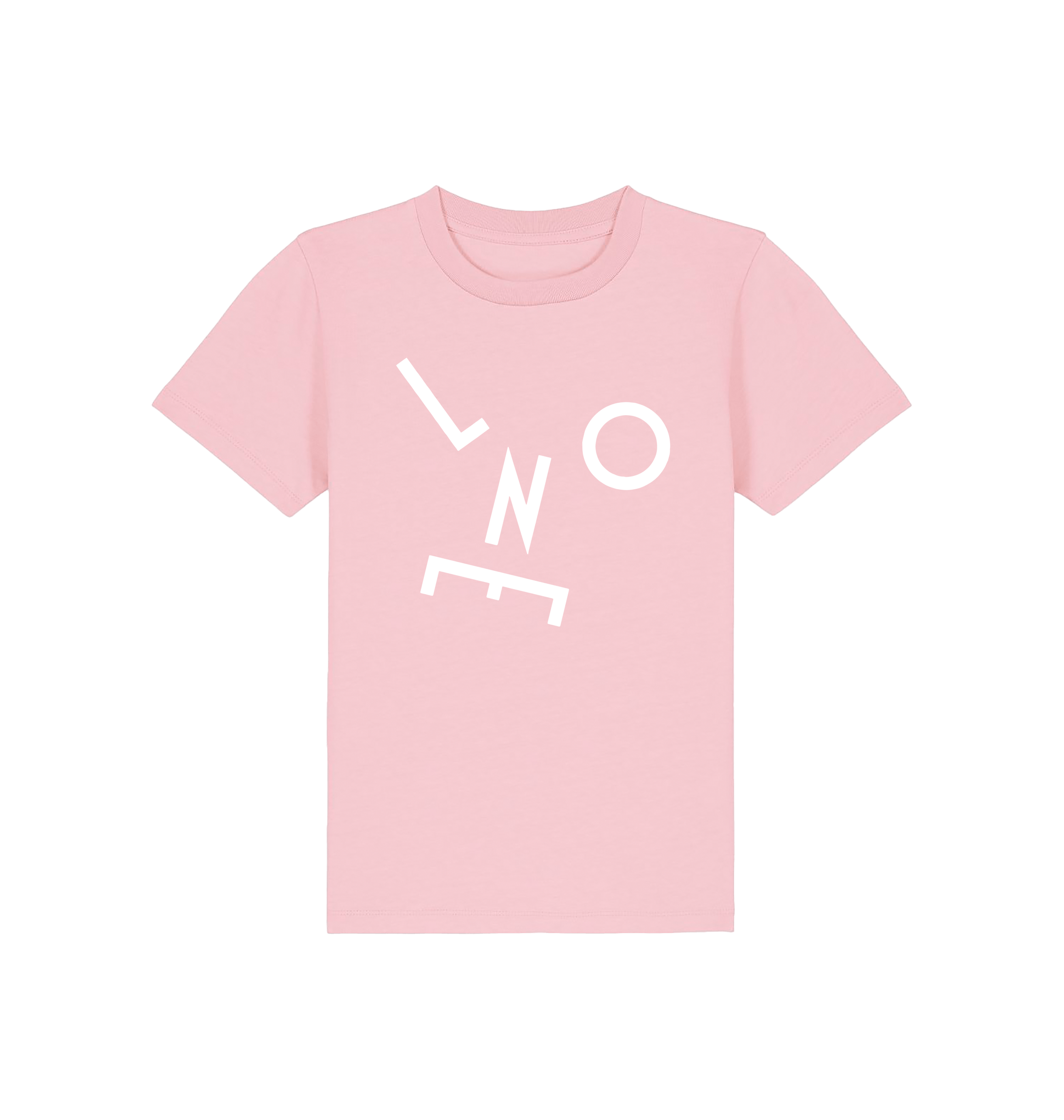 LNOE Letters Print Kid's Organic Pink T Shirt-Essential Republik-Essential Republik