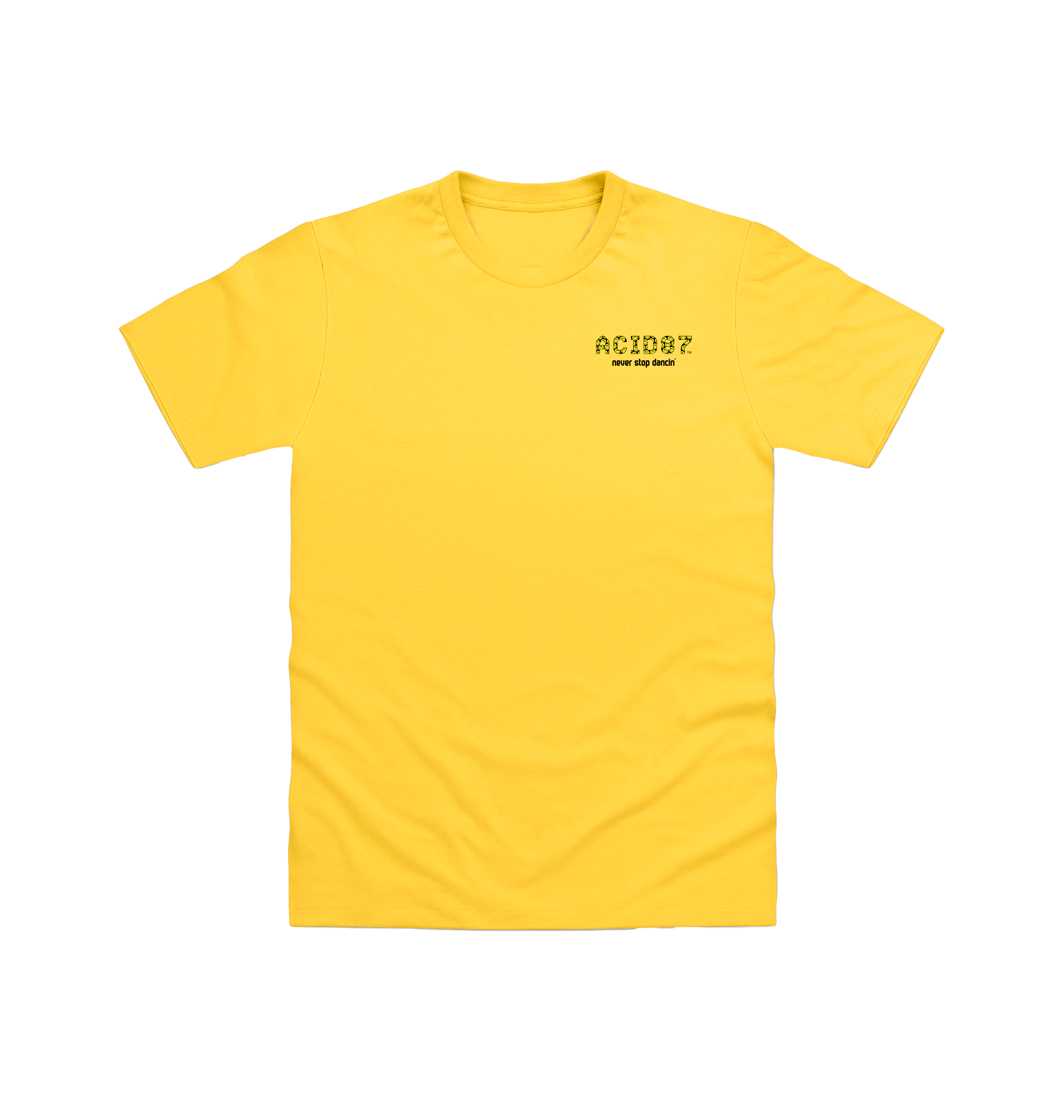 Acid87 Never Stop Dancin Smile Logo Left Chest Print Unisex T Shirt-Essential Republik-Essential Republik