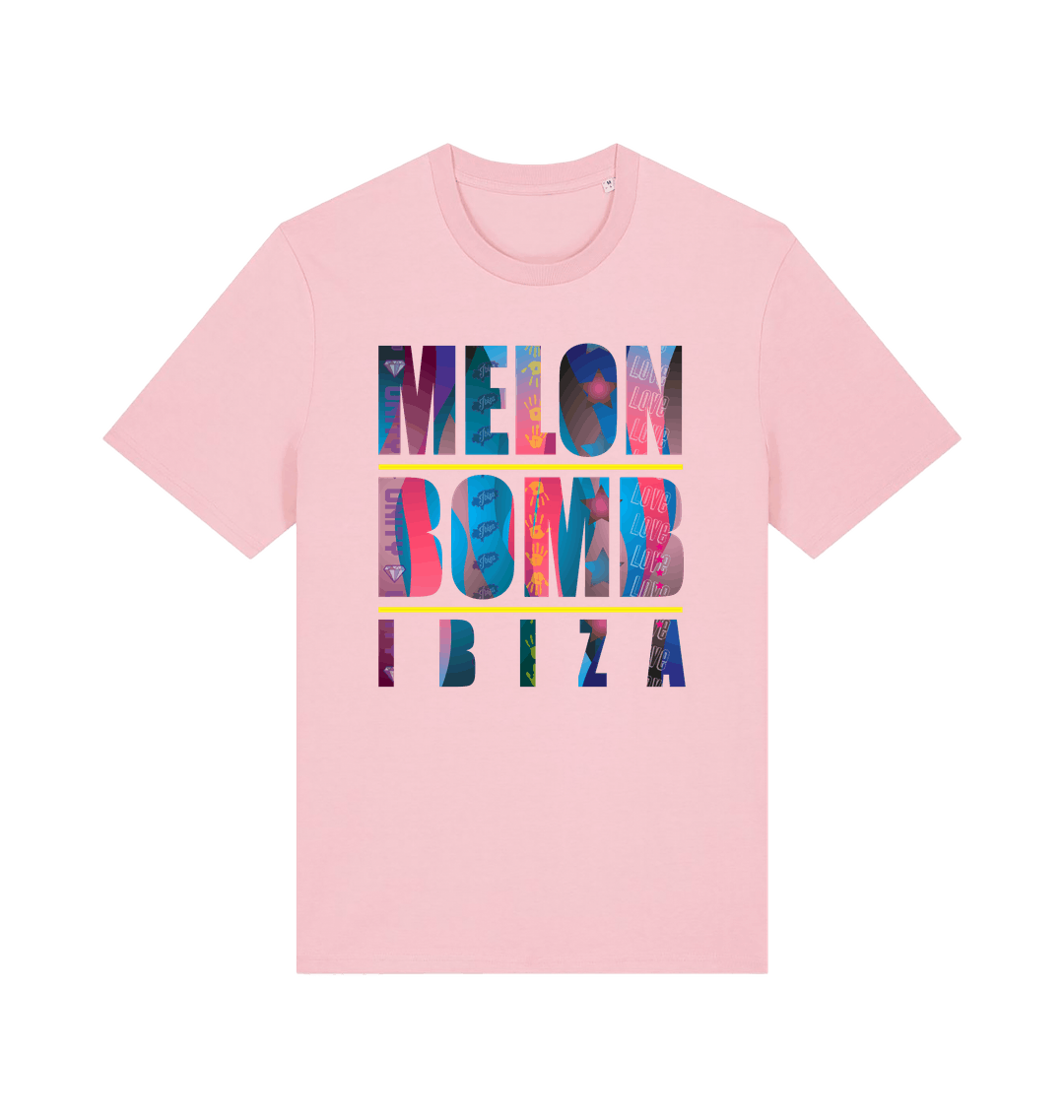 Melon Bomb Ibiza Logo Print Unisex Organic T Shirt-Essential Republik-Essential Republik