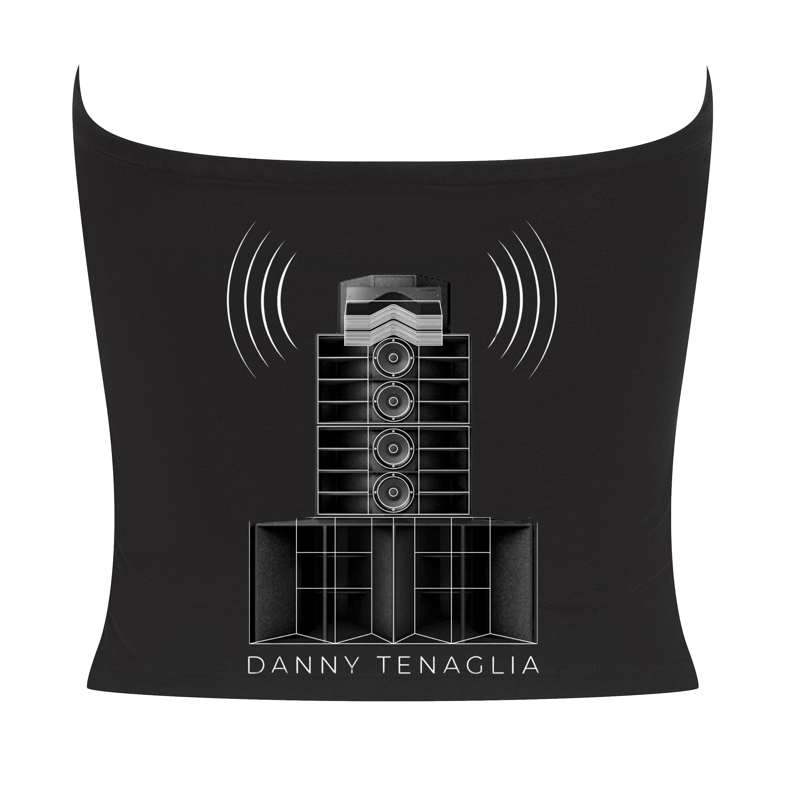 Danny Tenaglia STAX Speakers Print Women's Black Bandeau Top-Essential Republik-Essential Republik