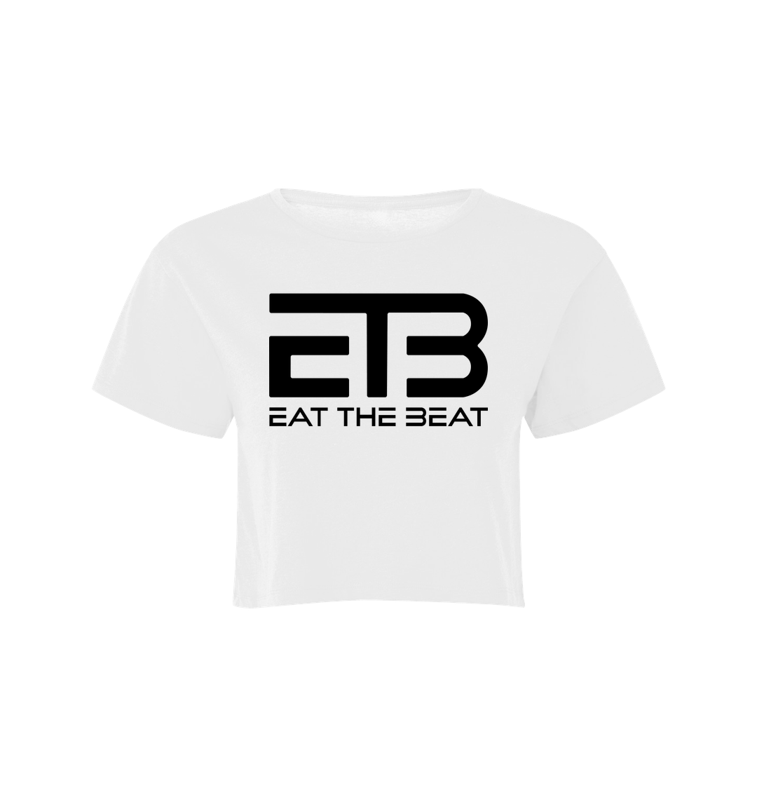 Eat The Beat Black Logo Girlie Cropped T-Shirt-Essential Republik-Essential Republik