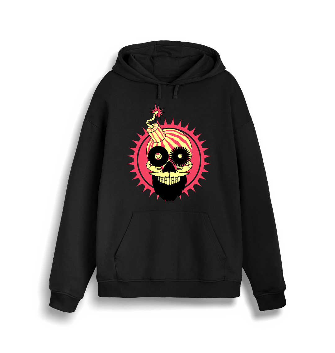 Melon Bomb Skull Logo Print Unisex Hoodie-Essential Republik-Essential Republik