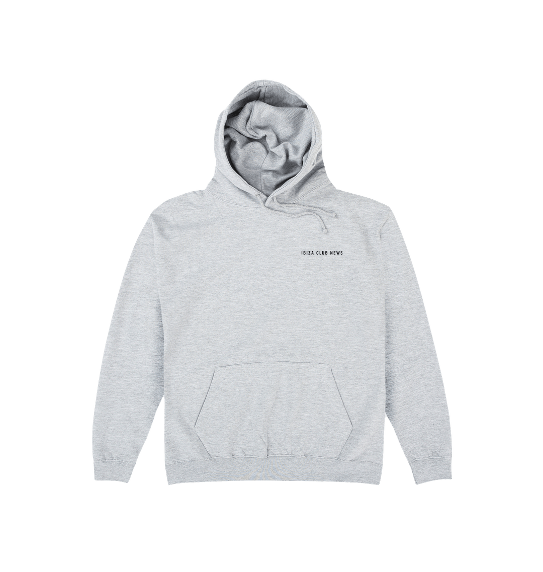 Ibiza Club News Black ICN Logo Front and Back Print Unisex Hoodie-Essential Republik-Essential Republik