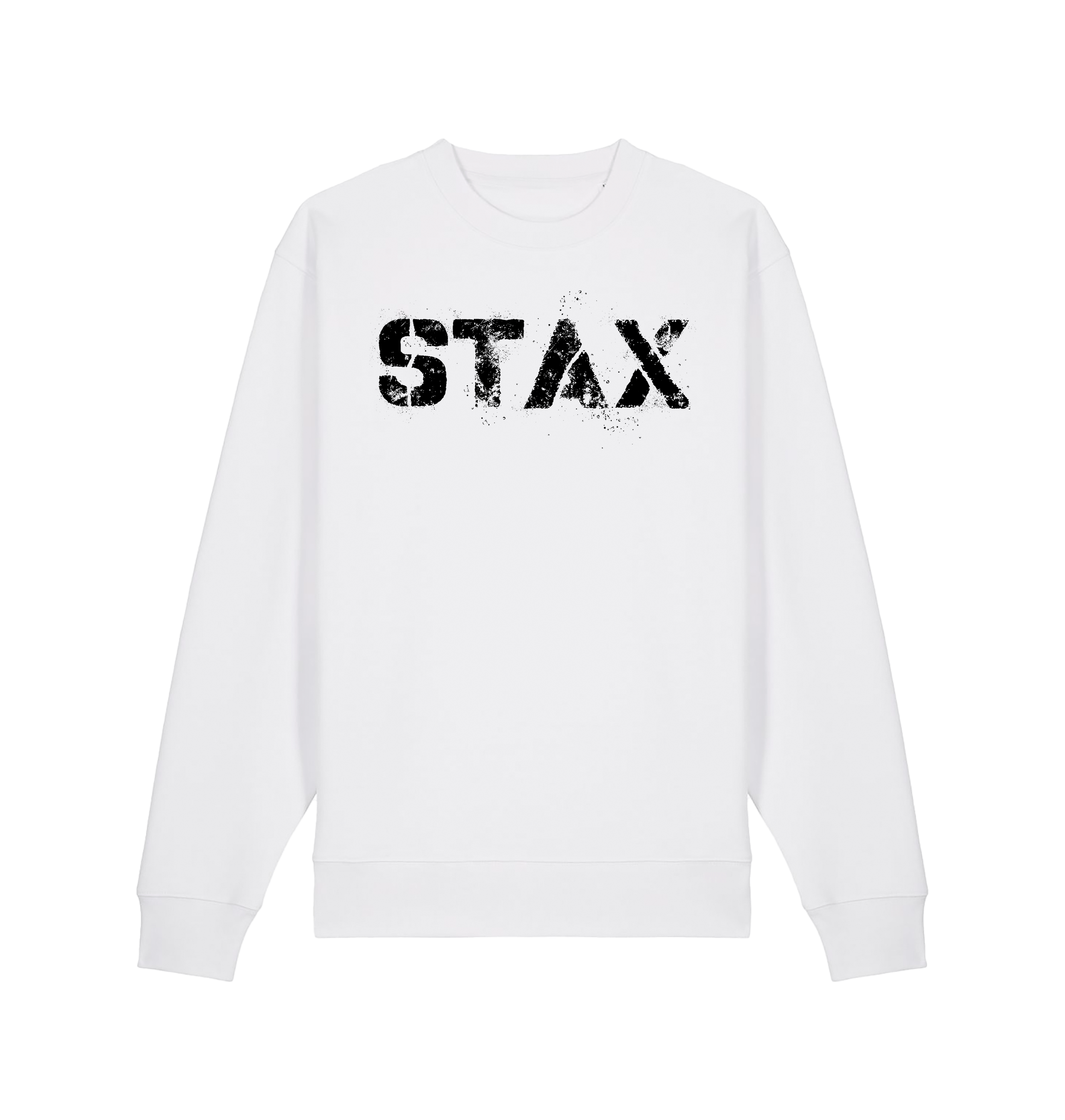 Danny Tenaglia STAX Stencil Logo Unisex White Sweatshirt-Essential Republik-Essential Republik