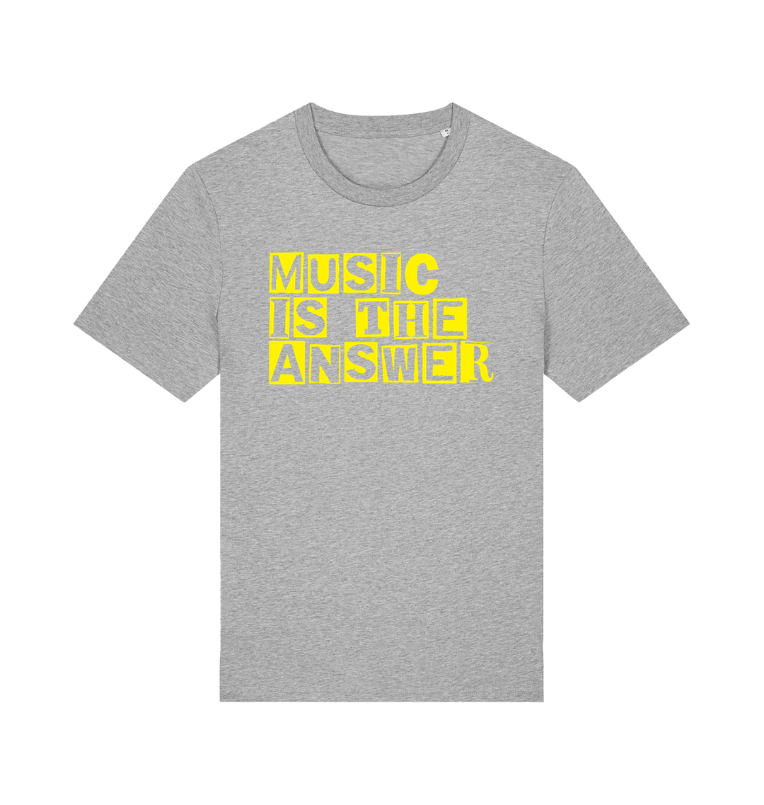 Danny Tenaglia Music Is The Answer Yellow Cut Out Print Men's Organic T Shirt-Essential Republik-Essential Republik