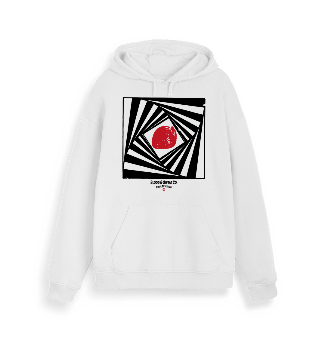 Blood & Sweat Super Strawb Unisex White Hoodie-Essential Republik-Essential Republik
