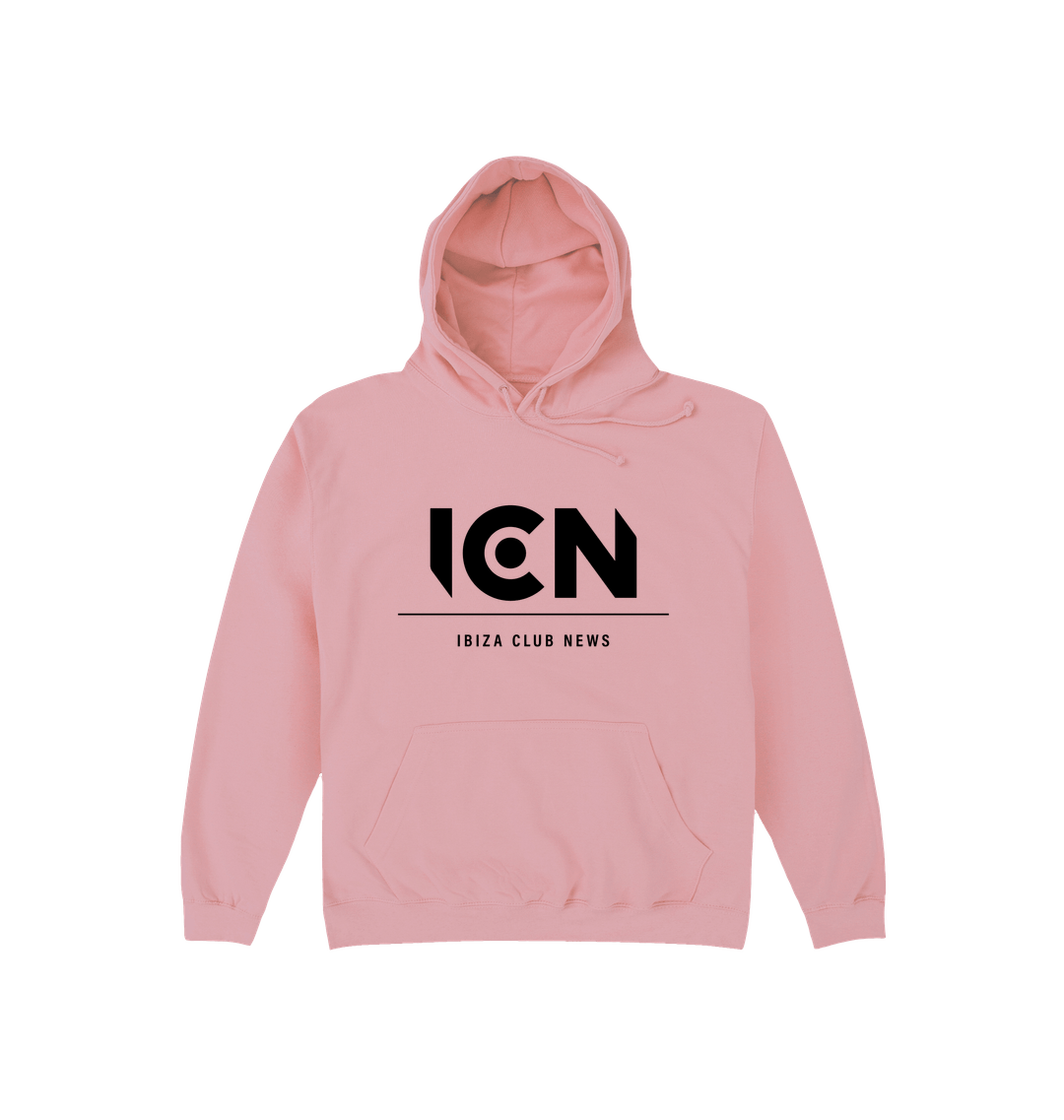 Ibiza Club News Black ICN Logo Print Unisex Hoodie-Essential Republik-Essential Republik