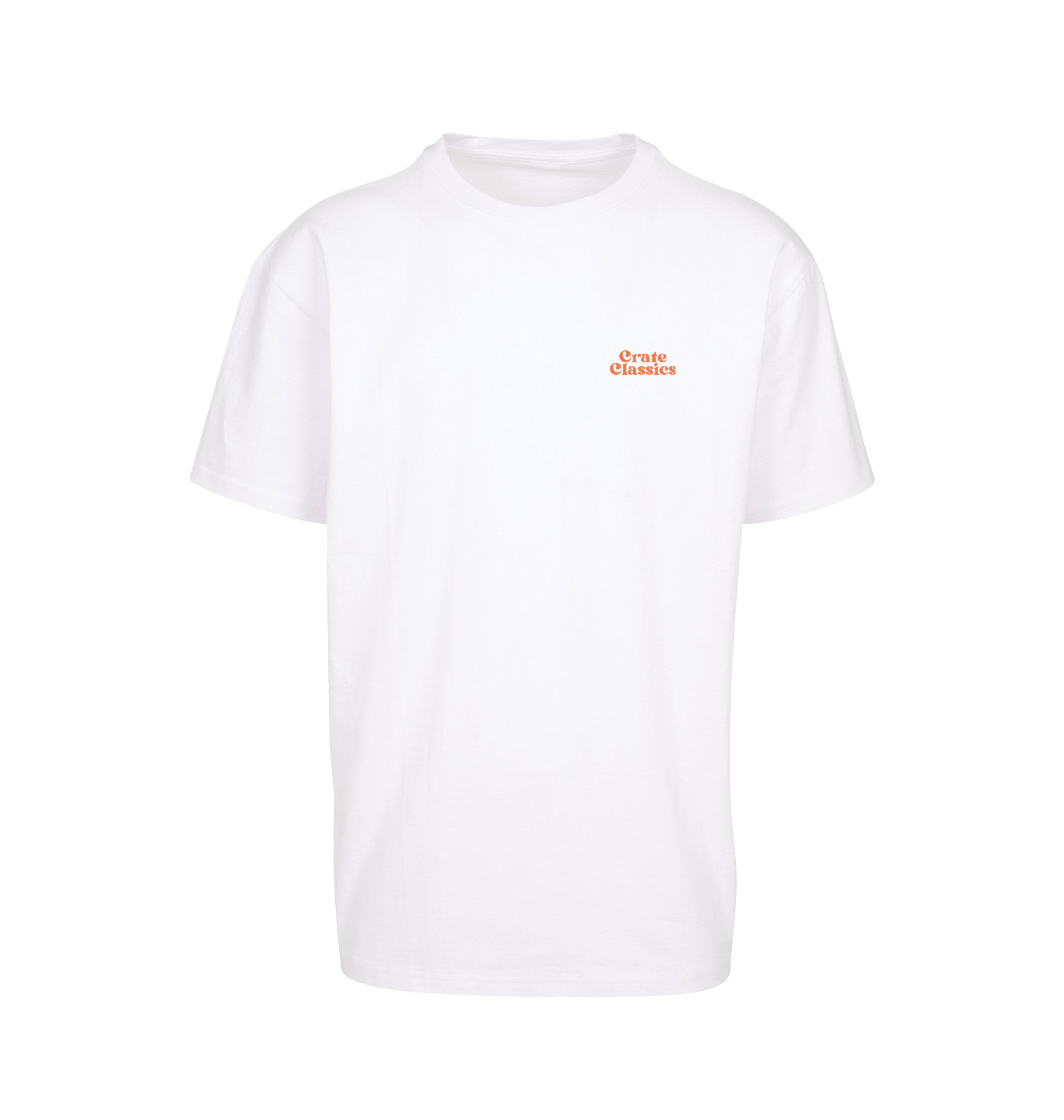 Crate Classics Orange Logo T shirt in white-Crate Classics-Essential Republik