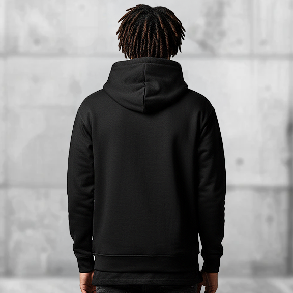 Drumcode basic pullover unisex hoodie in black-Essential Republik-Essential Republik