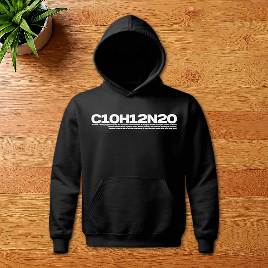 Joris Voorn Serotonin pure joy print pullover hoodie in black-Joris Voorn-Essential Republik