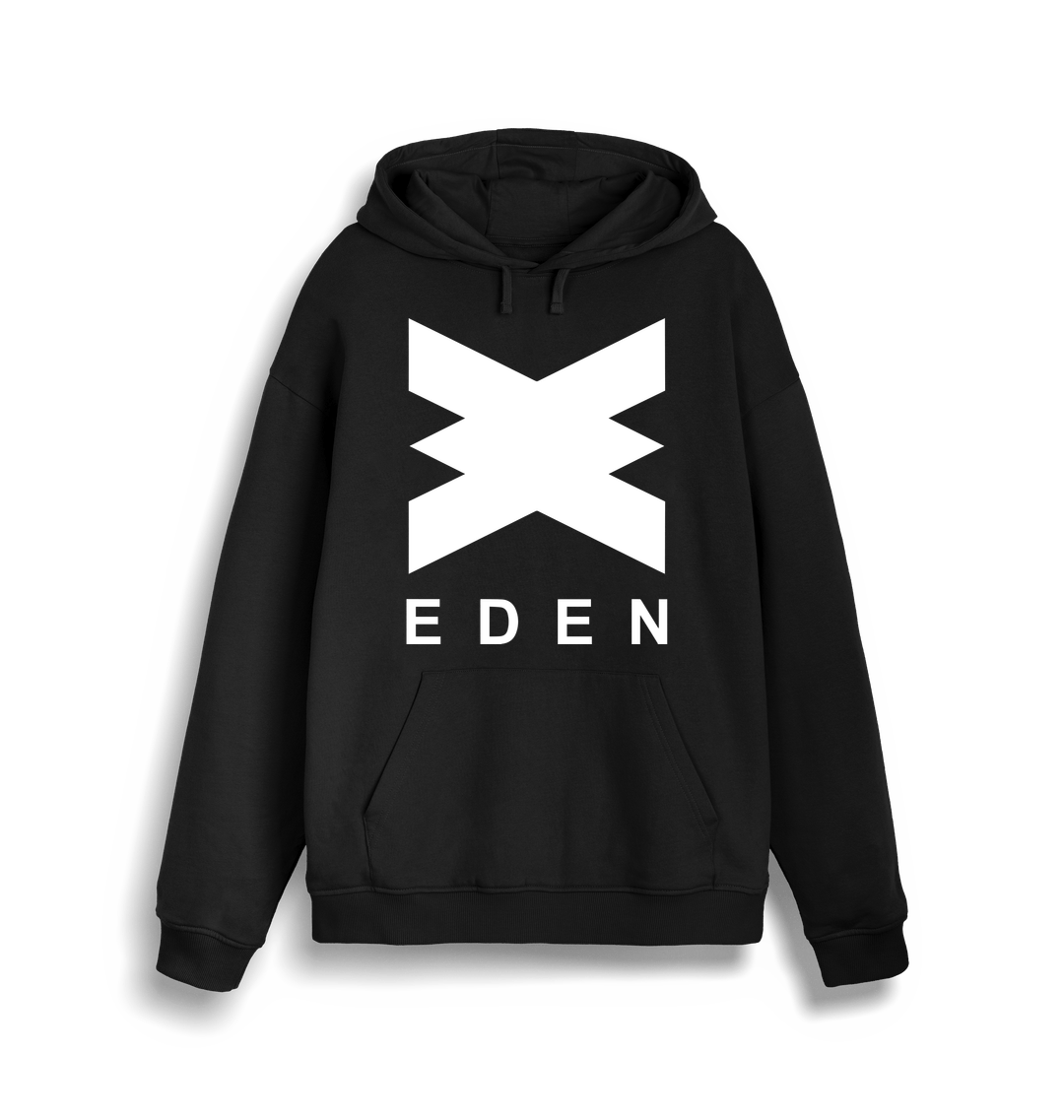 Eden Logo Print Unisex Black Hoodie-Essential Republik-Essential Republik