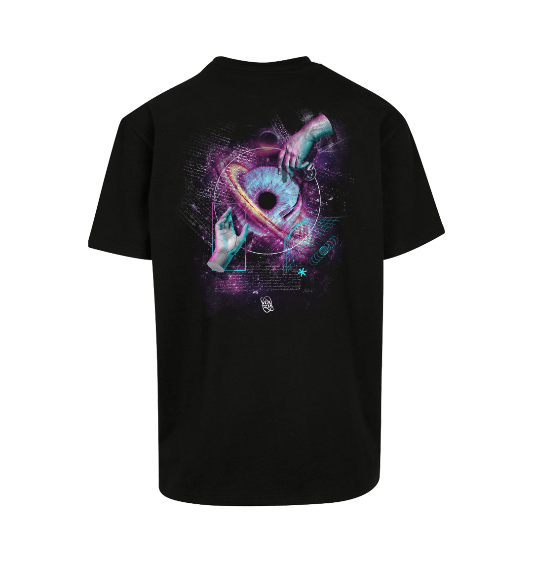 Renaissance hand and eye oversized t shirt in black-Essential Republik-Essential Republik